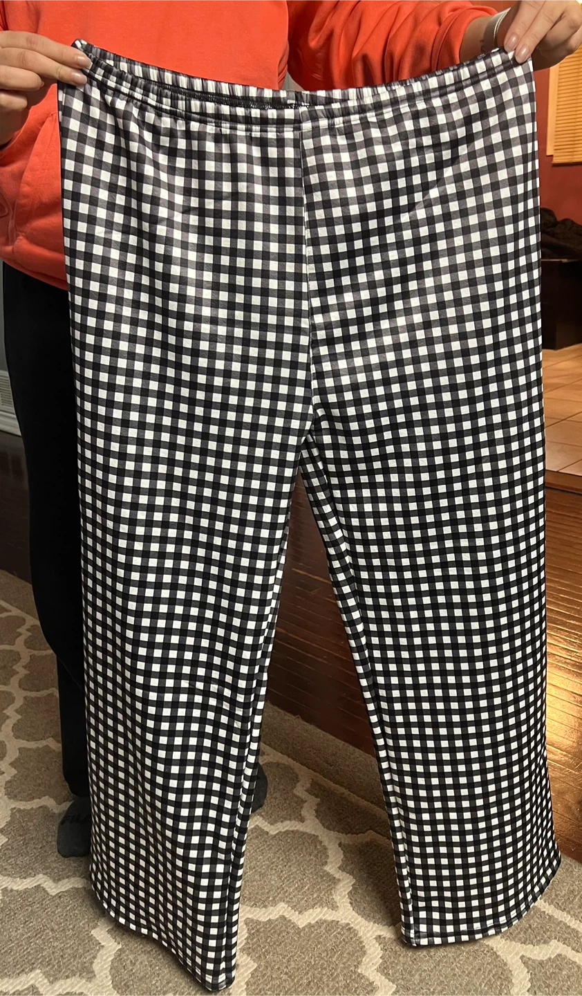 Gingham Fleece Lined Pants