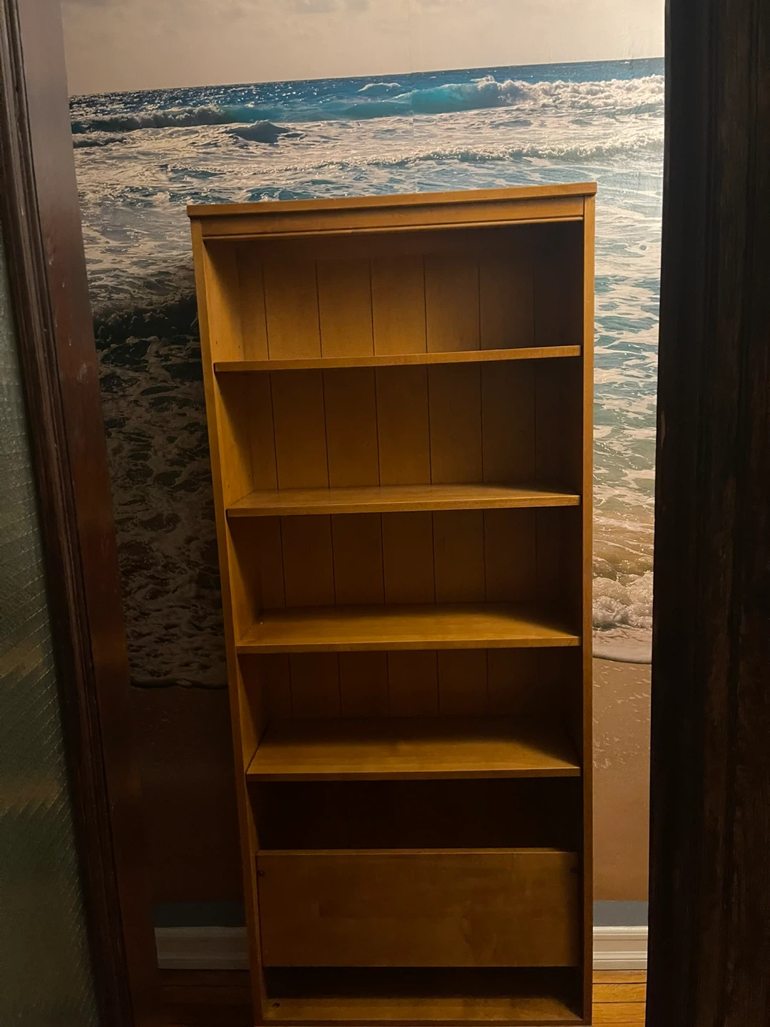 Wooden Bookcase with Adjustable Shelves