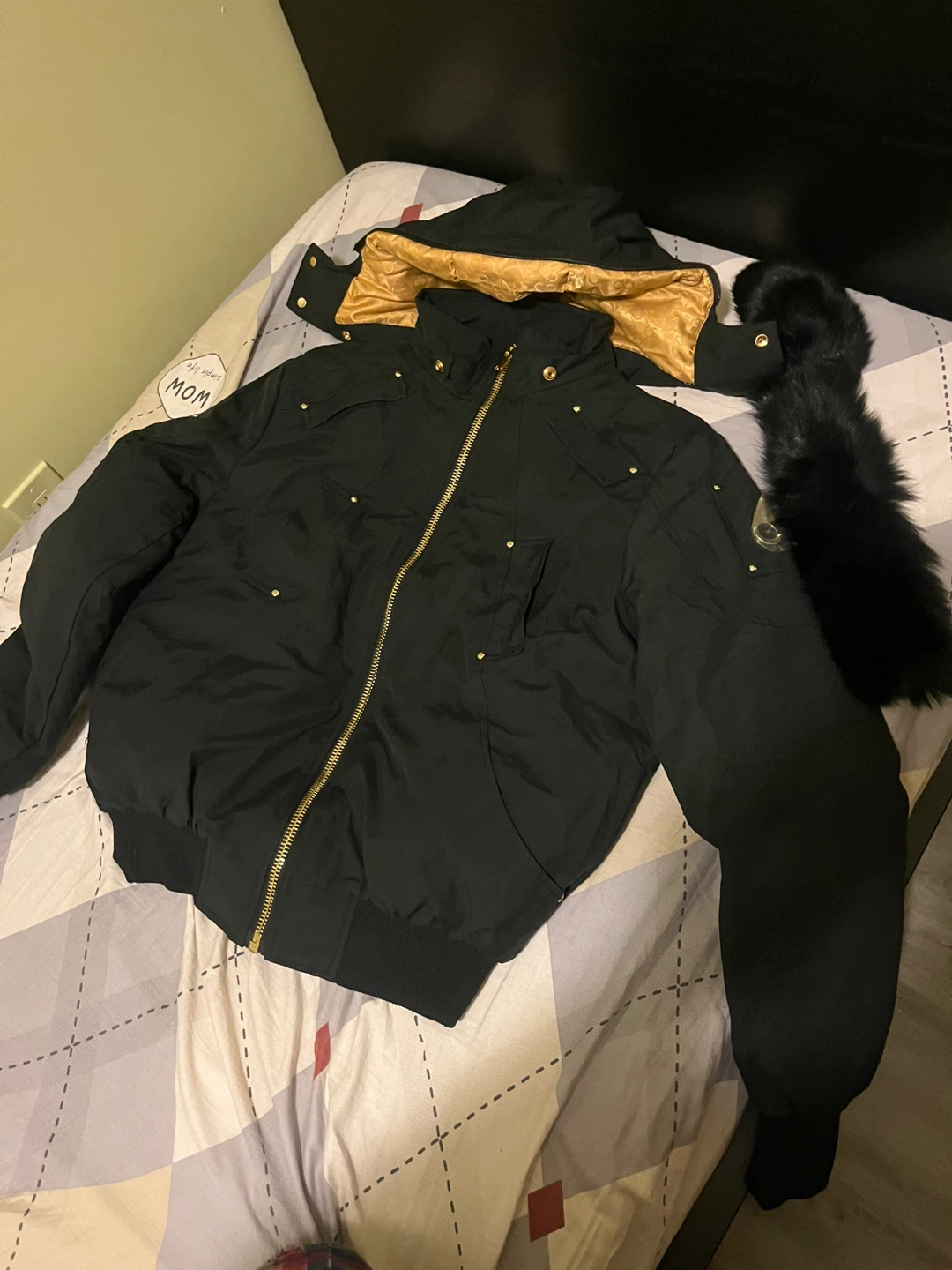 Moose Knuckles Bomber Jacket - Black, XL