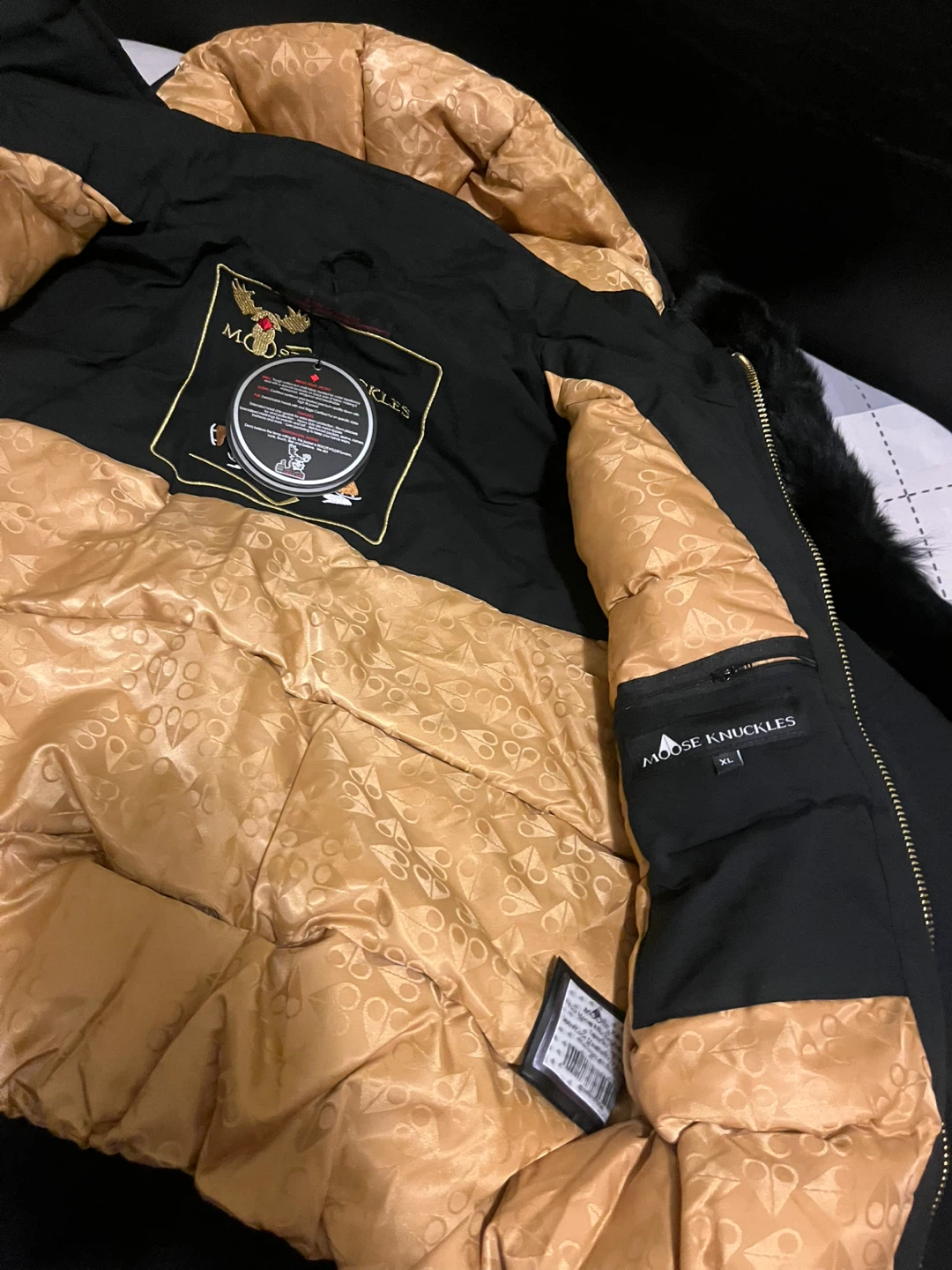 Moose Knuckles Bomber Jacket - Black, XL - photo 4