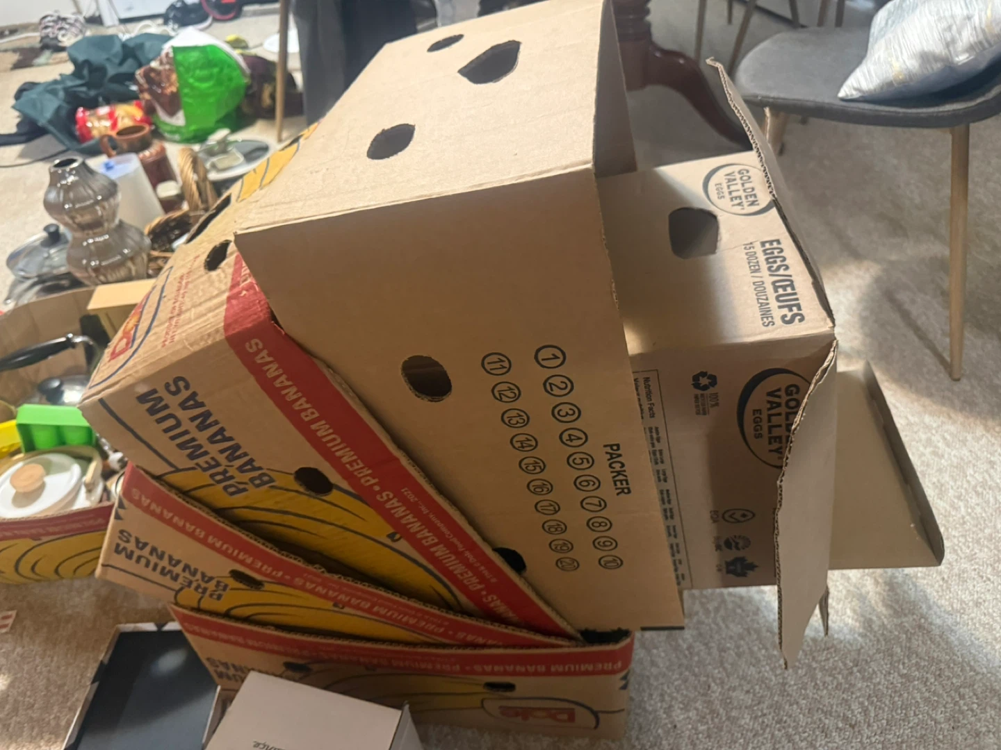 Banana and Egg Boxes for Moving/Storage