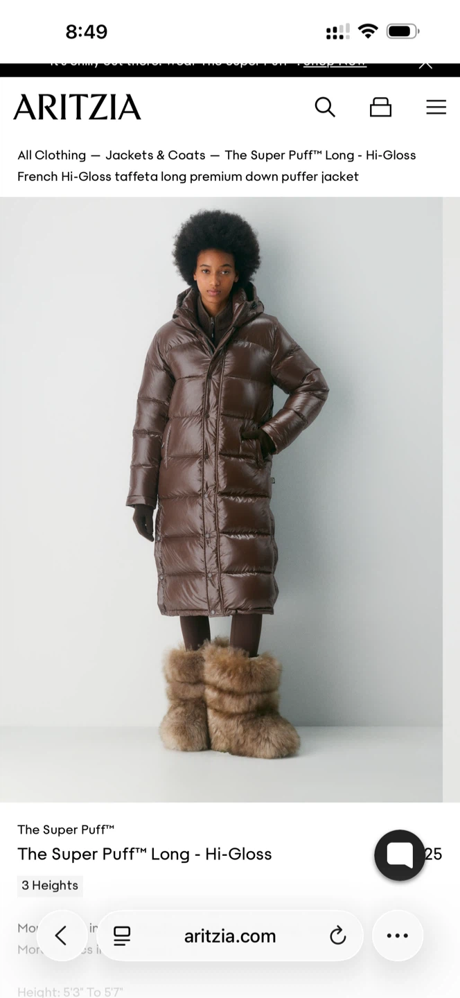 Aritzia The Super Puff Long - Hi-Gloss