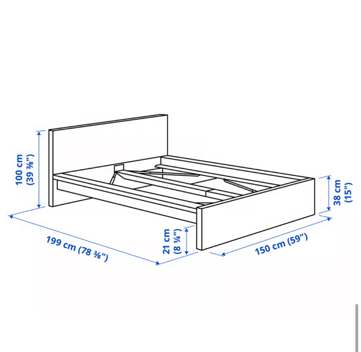 IKEA MALM Bed Frame - White, Queen Size - photo 3