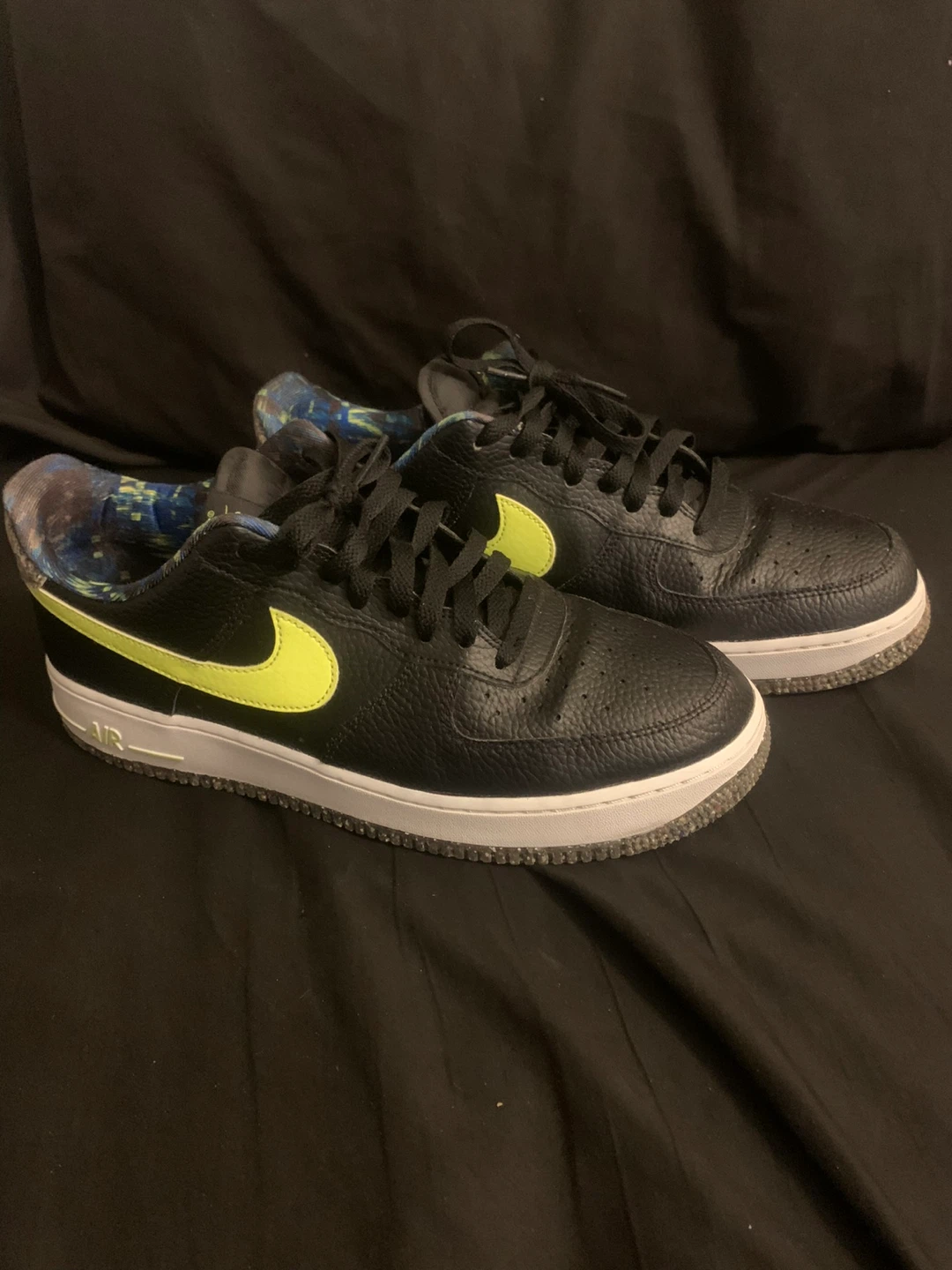 Nike Air Force 1 Black/Volt Shoes