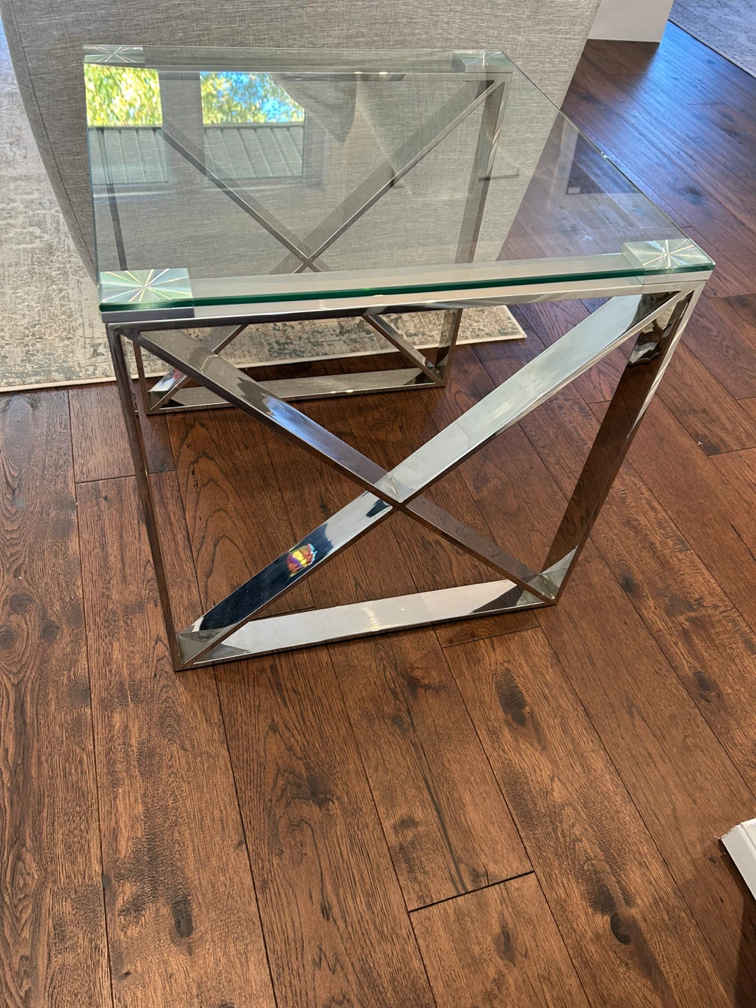 Glass & Chrome End Table