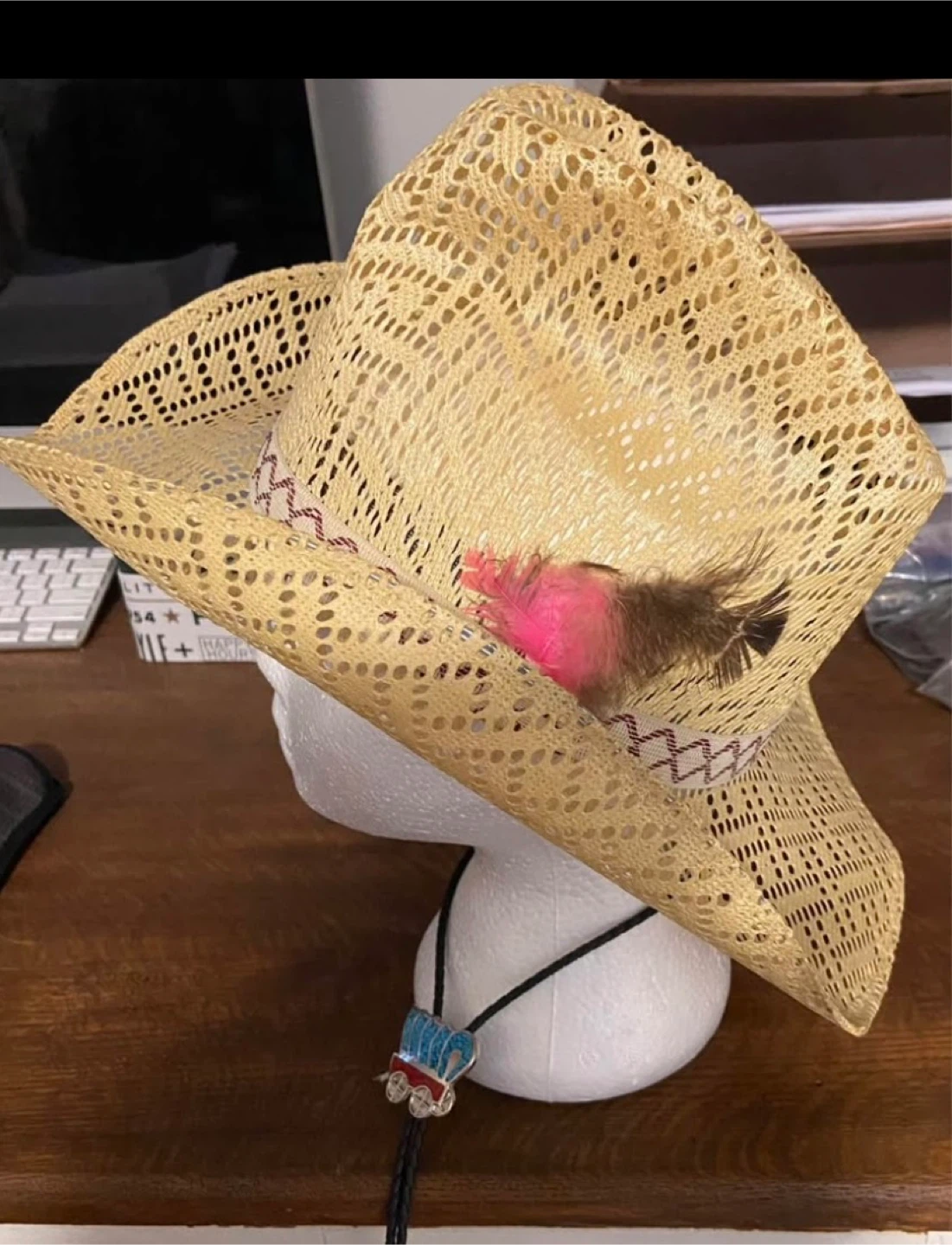 Women cowboy hat and bolo tie  Hat Size 7 USA - photo 2