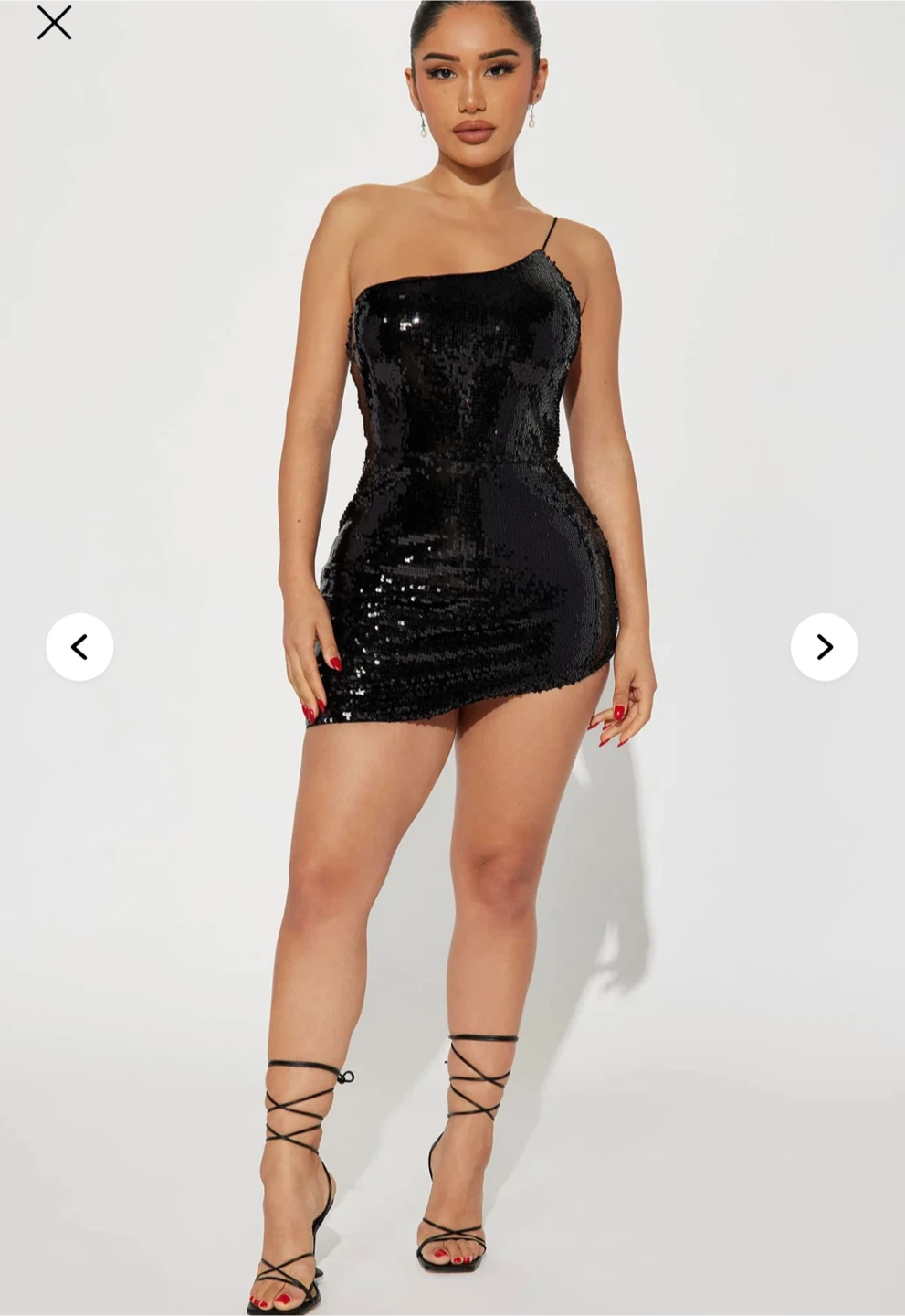New Fashion Nova Black Sequin Mini Dress.