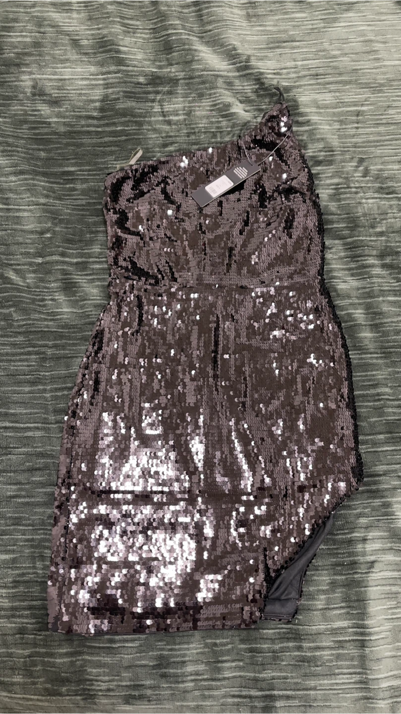 New Fashion Nova Black Sequin Mini Dress. - photo 2