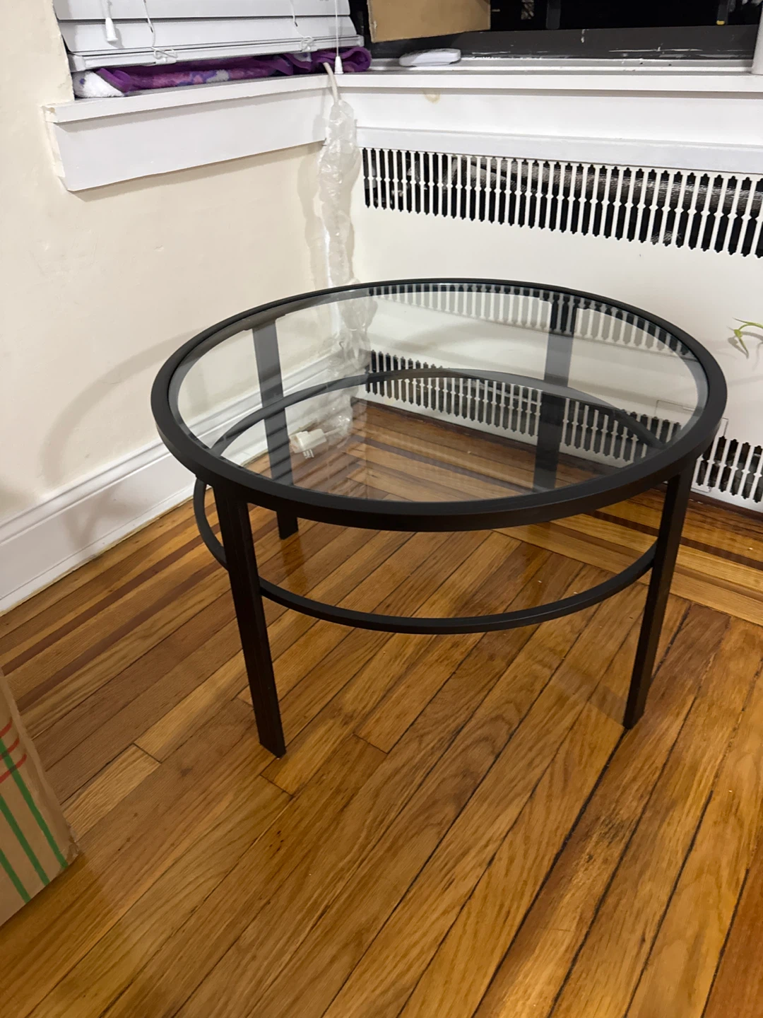 Small Round Glass Top Accent Table