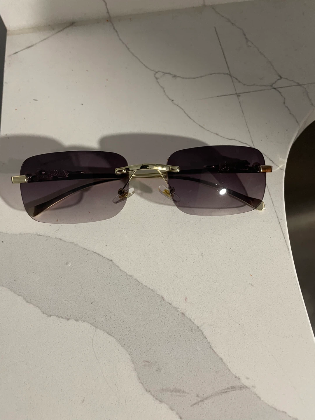 Cartier Rimless Gold Frame Sunglasses