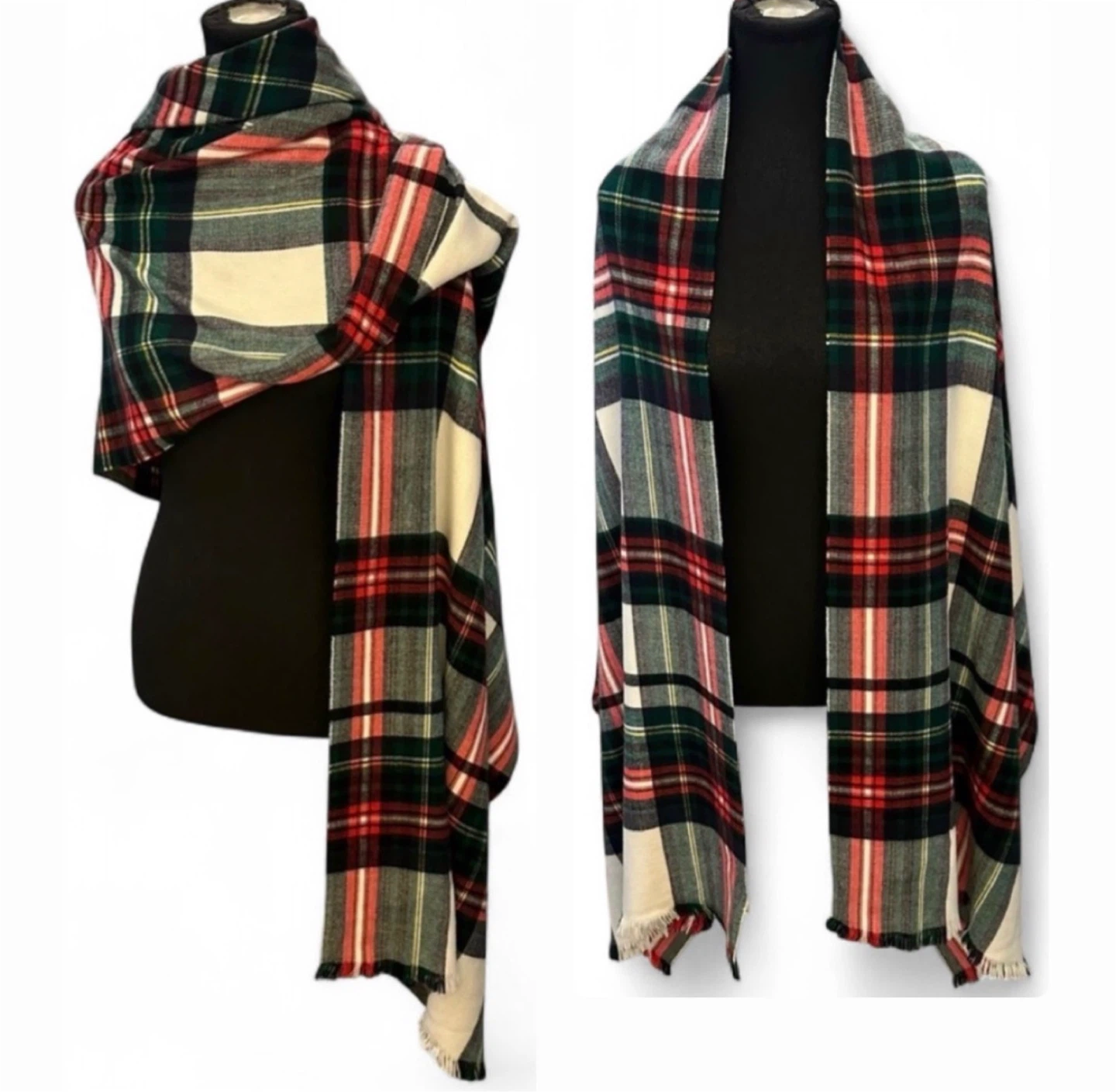 GAP Acrylic Tartan Plaid Large Winter Scarf/Wrap