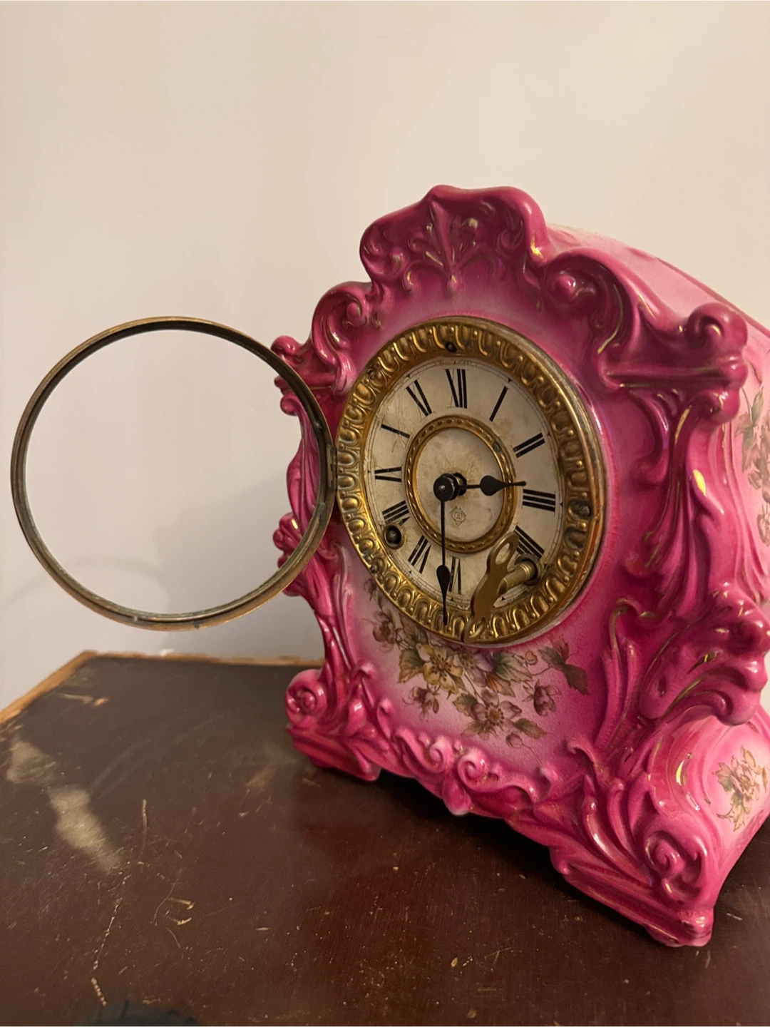 “Ansonia Trump” porcelain Clock Pink Color - photo 4
