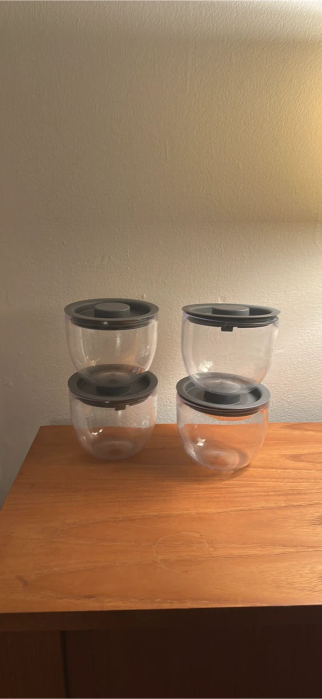 Set of 4 Swell Clear Plastic Storage Containers