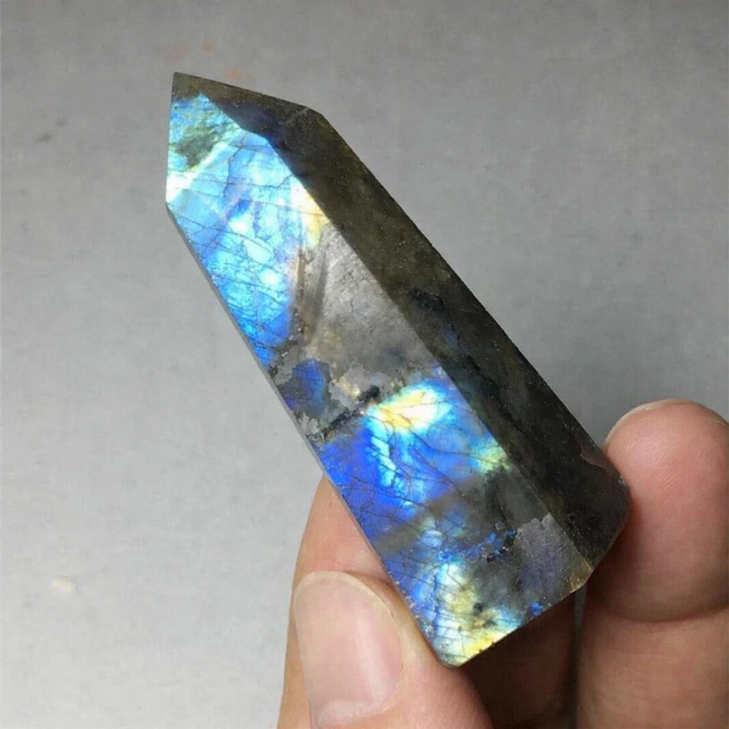 Natural Labradorite Wand / Point – Blue Flash (42g) - photo 2