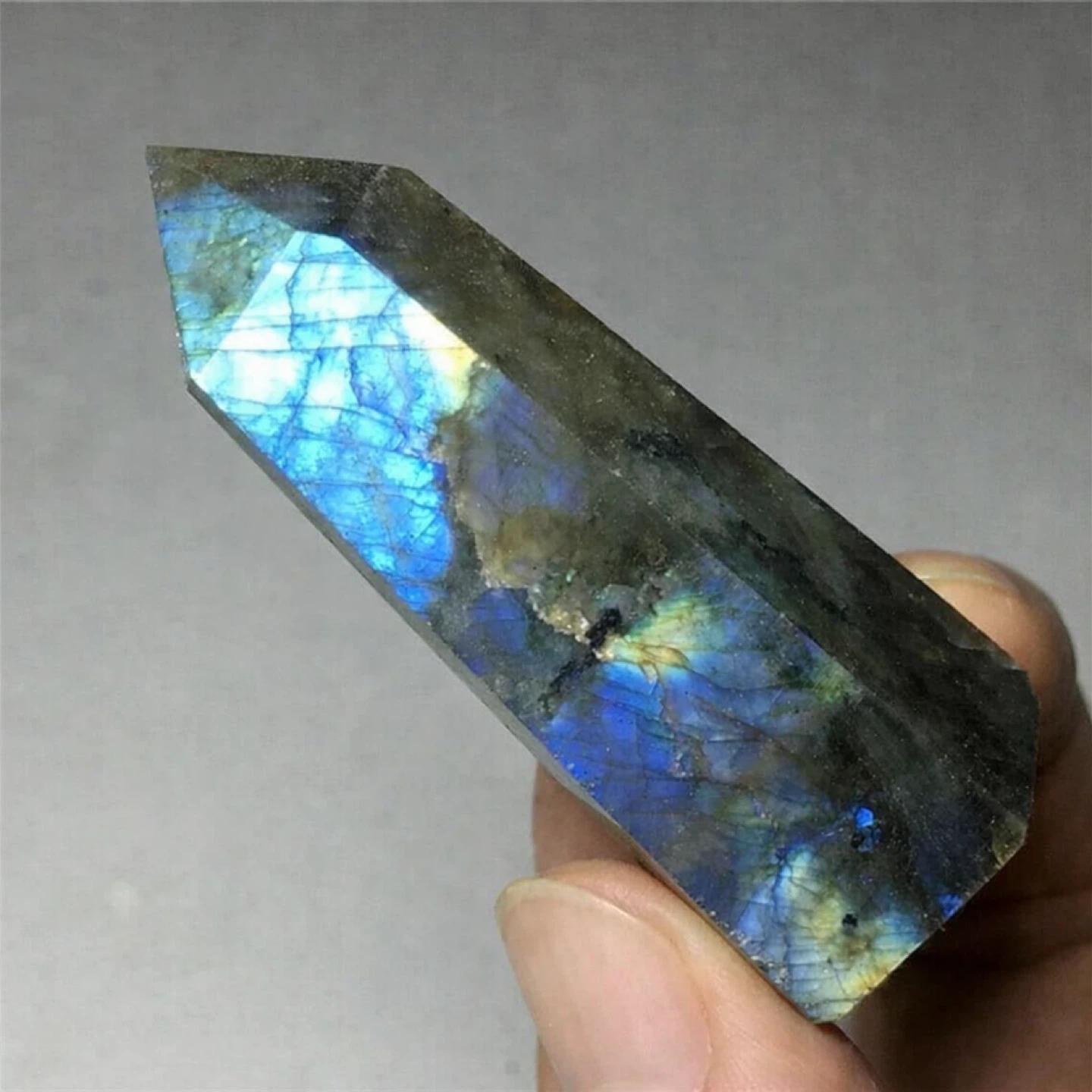 Natural Labradorite Wand / Point – Blue Flash (42g) - photo 5