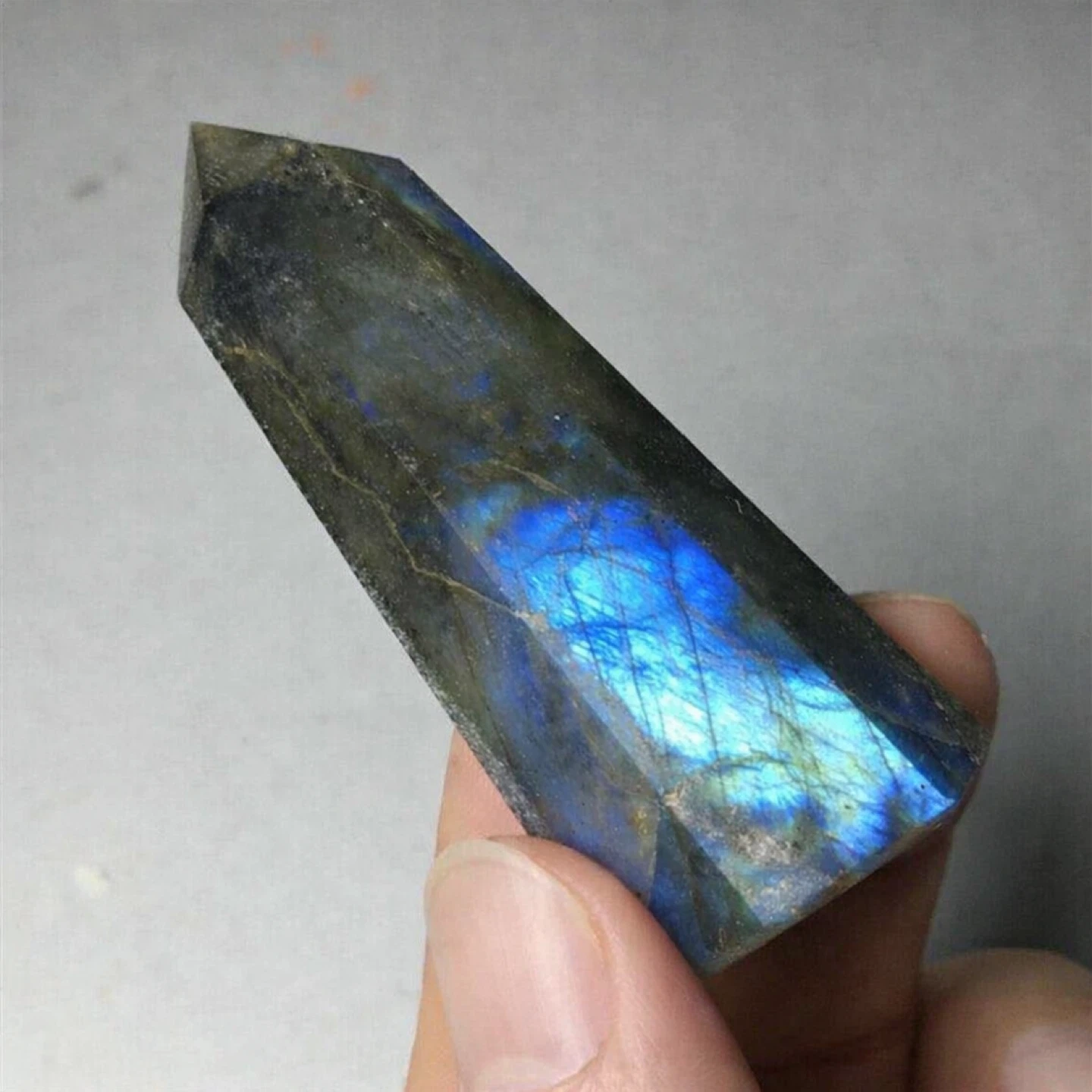 Natural Labradorite Wand / Point – Blue Flash (42g) - photo 4
