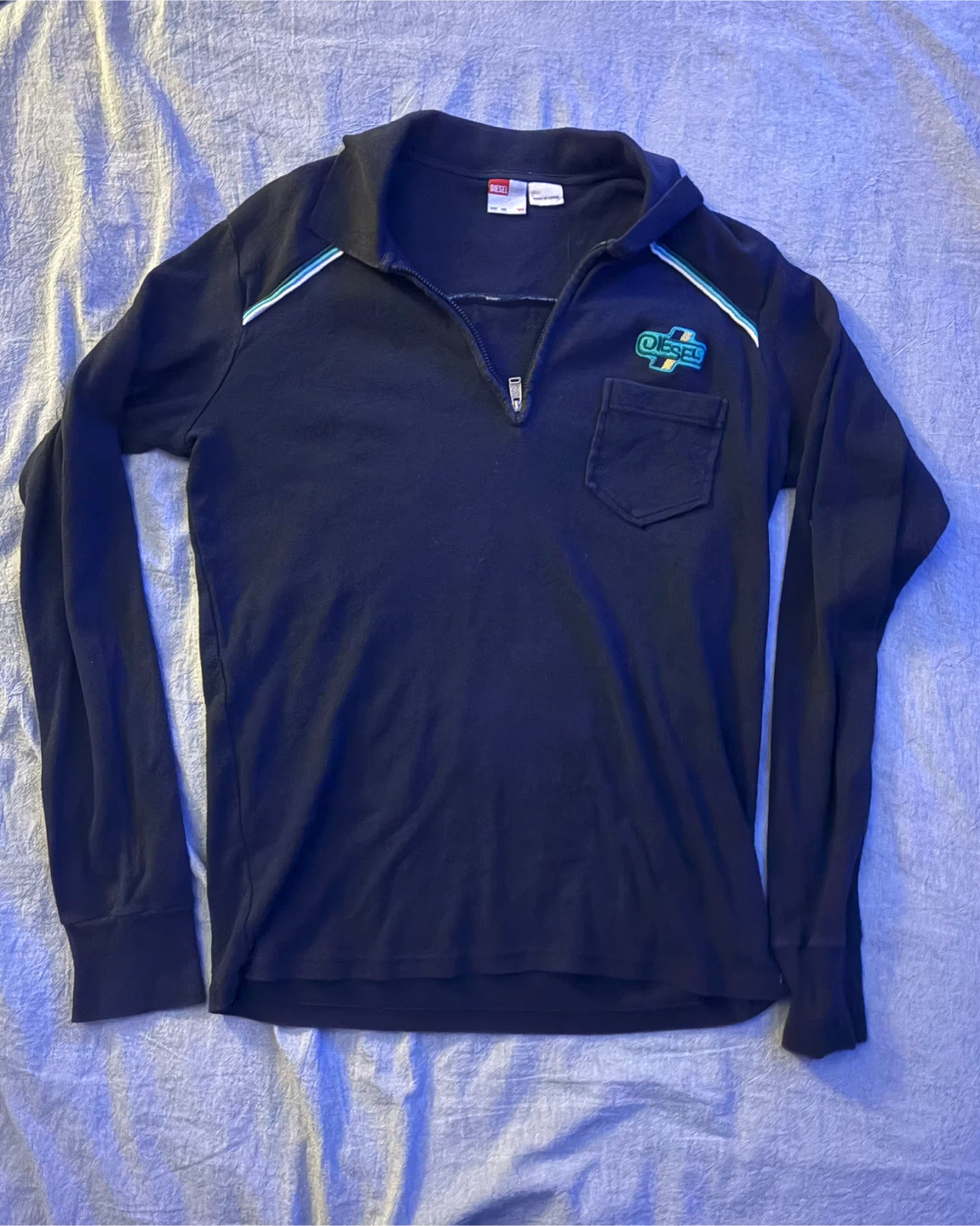 Diesel Brave Long Sleeve Polo Quarter Zipper