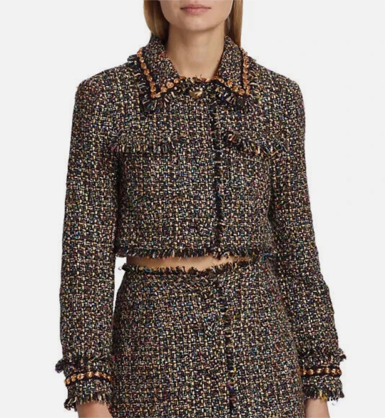 NEW! Cinq a Sept 'Odette' Cropped Confetti Tweed Jacket - photo 3