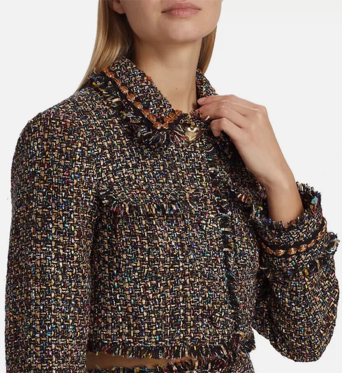 NEW! Cinq a Sept 'Odette' Cropped Confetti Tweed Jacket - photo 4