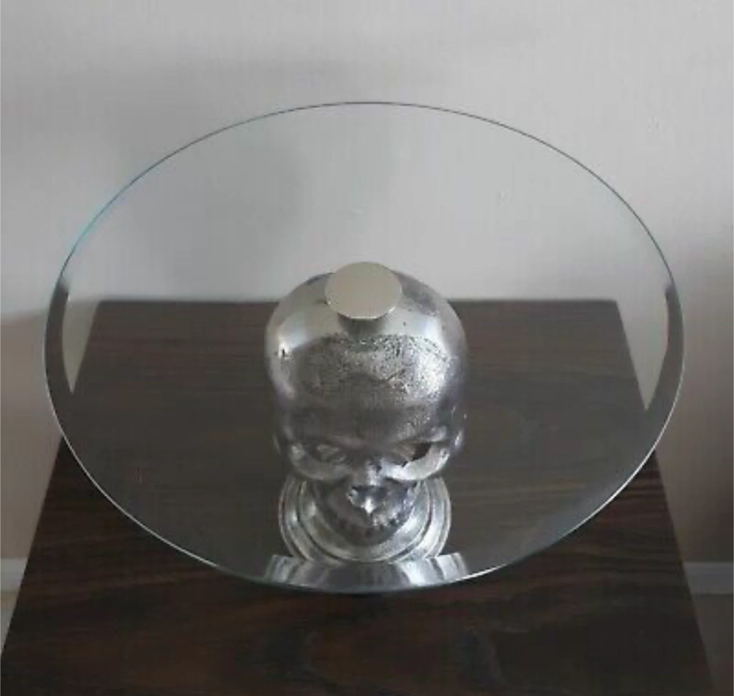 Skull Cake Stand Metal Glass - photo 4