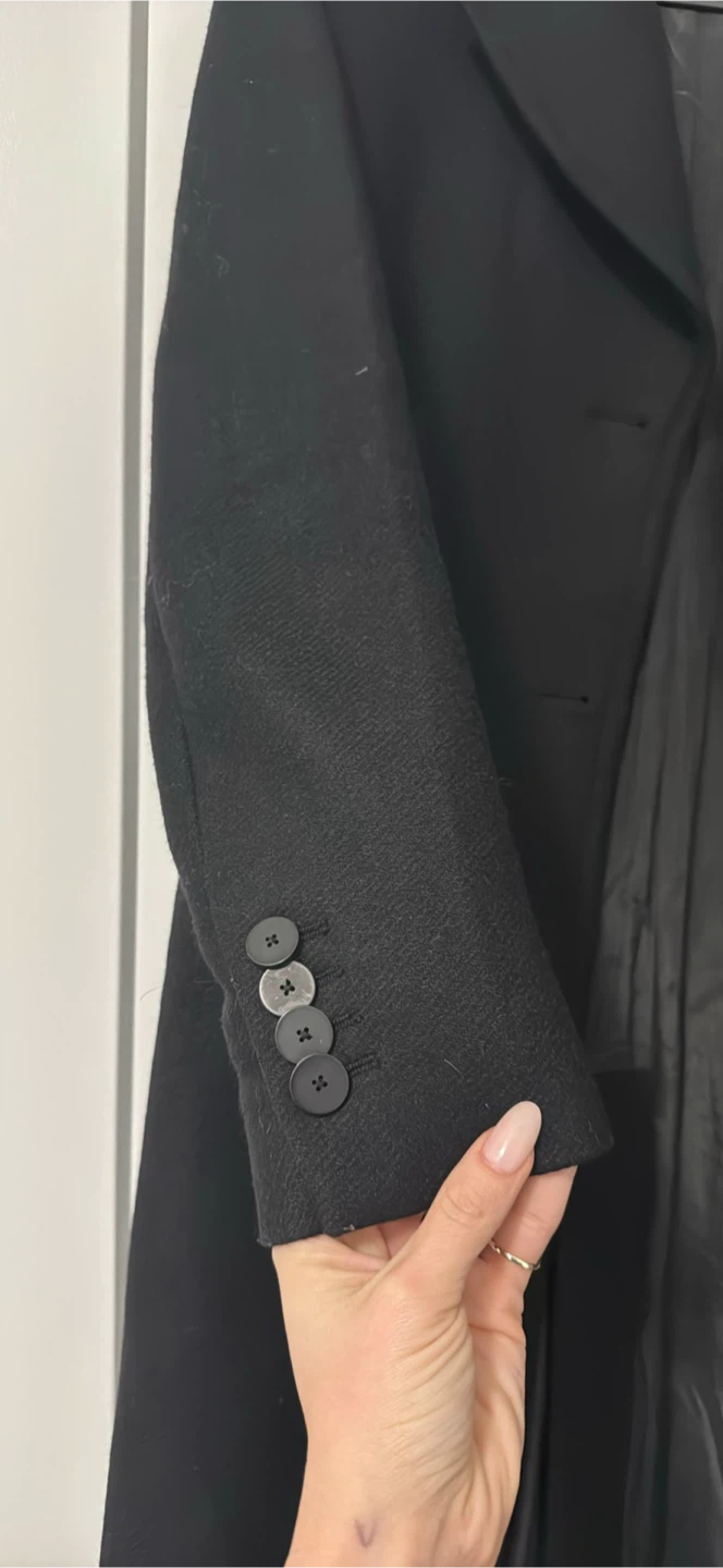 Massimo Dutti Black Wool Blend Coat XS - photo 3