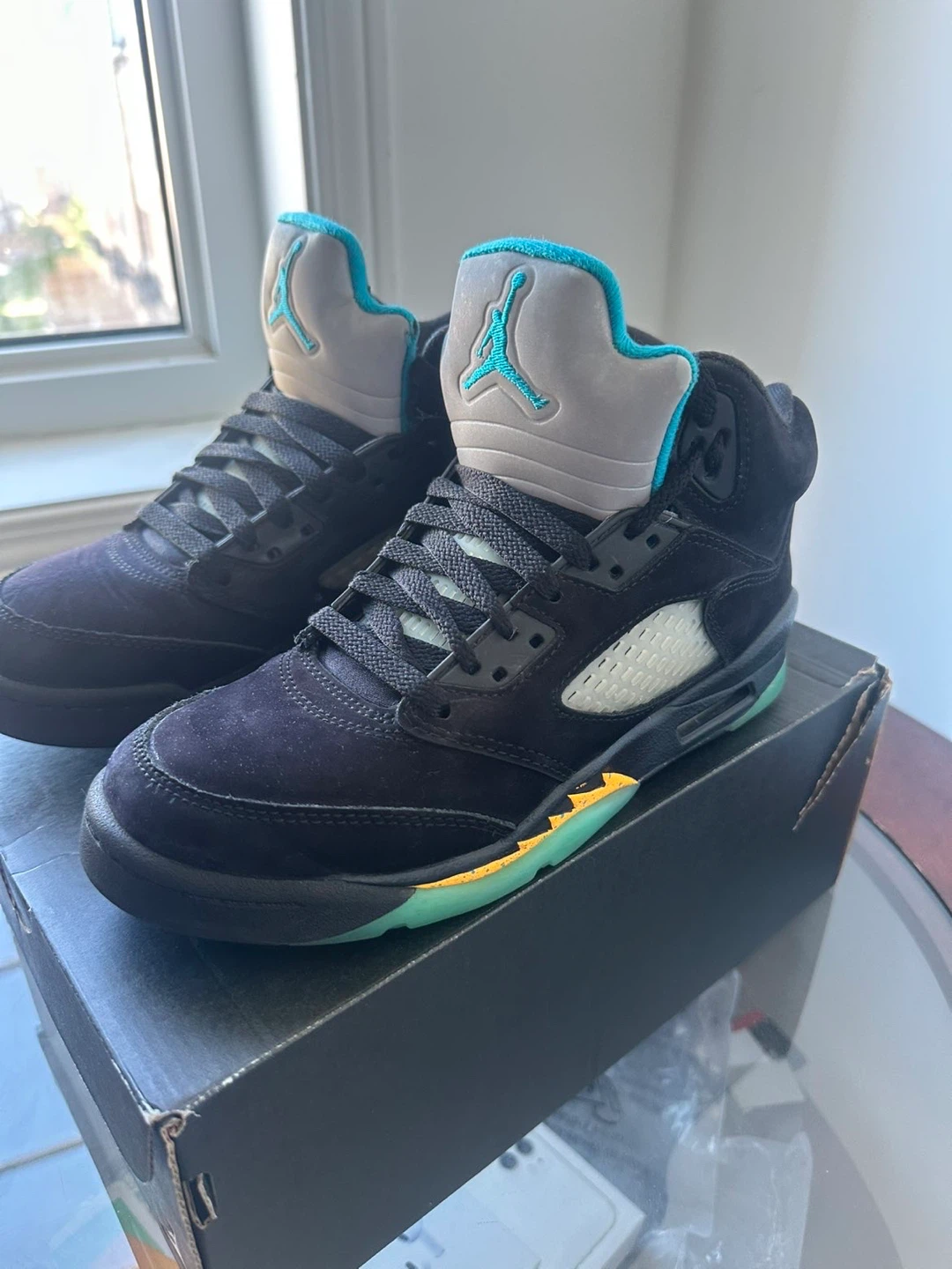 Air Jordan 5 Retro Black/Island Green