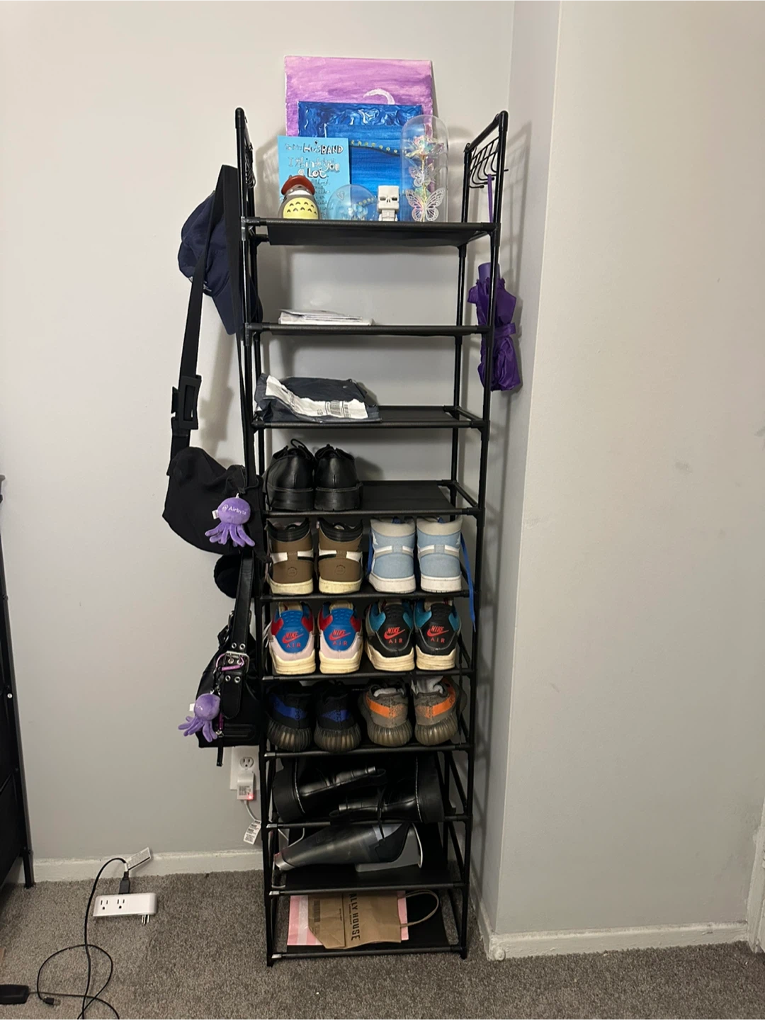 🥕 10-Tier Black Shoe Rack and storage shelf with Hooks - photo 5