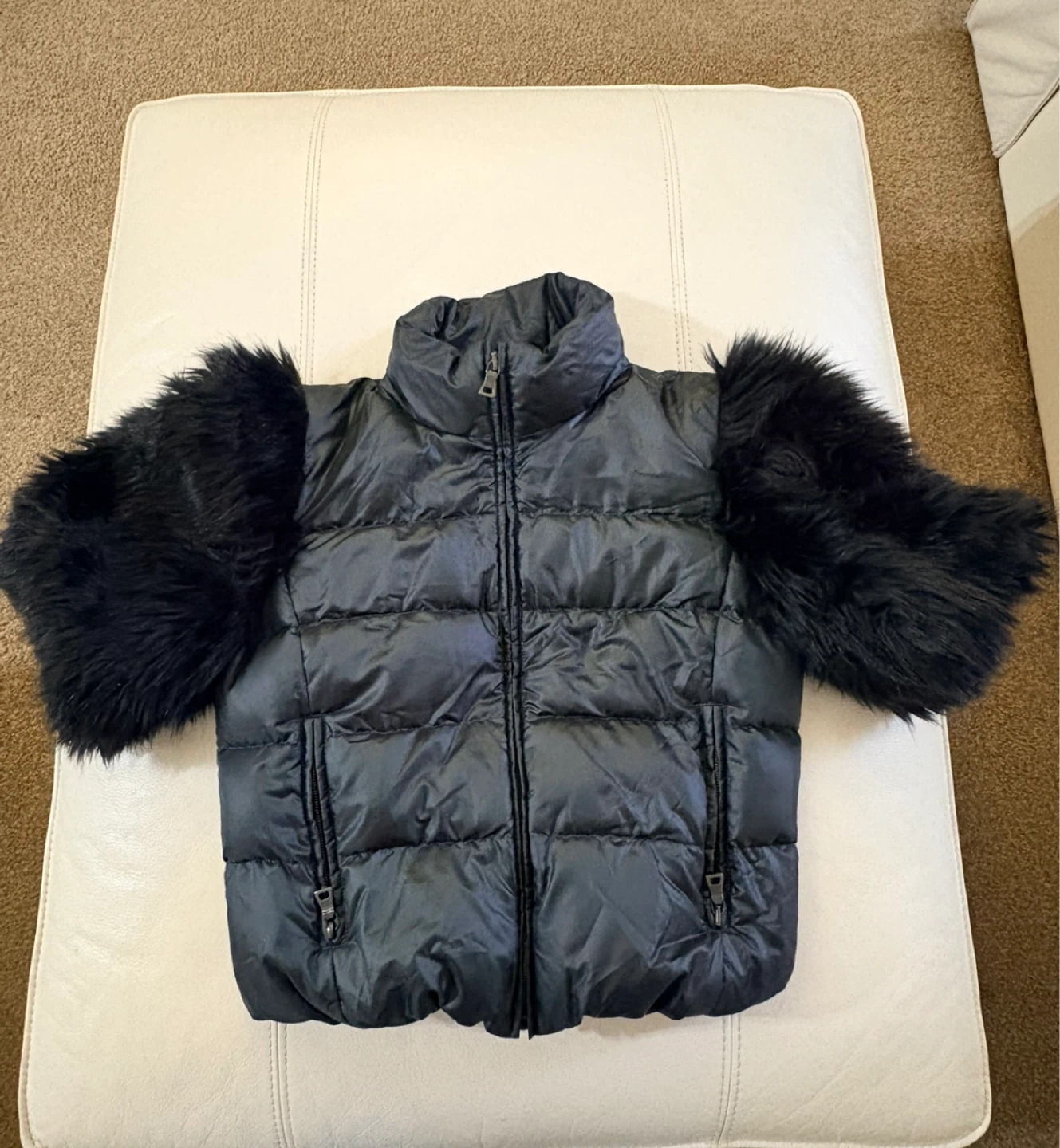 Prada Cropped Jacket with faux fur sleeves