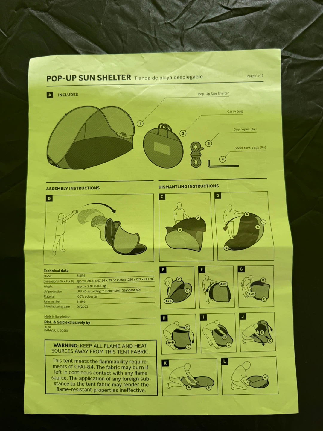 Pop-Up Sun Shelter - Beach Tent - photo 5