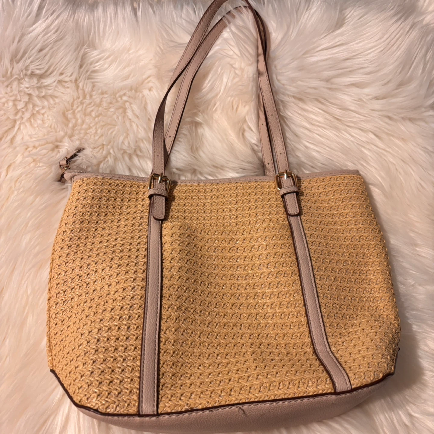 Anne Klein Straw Tote Bag GUC - photo 3