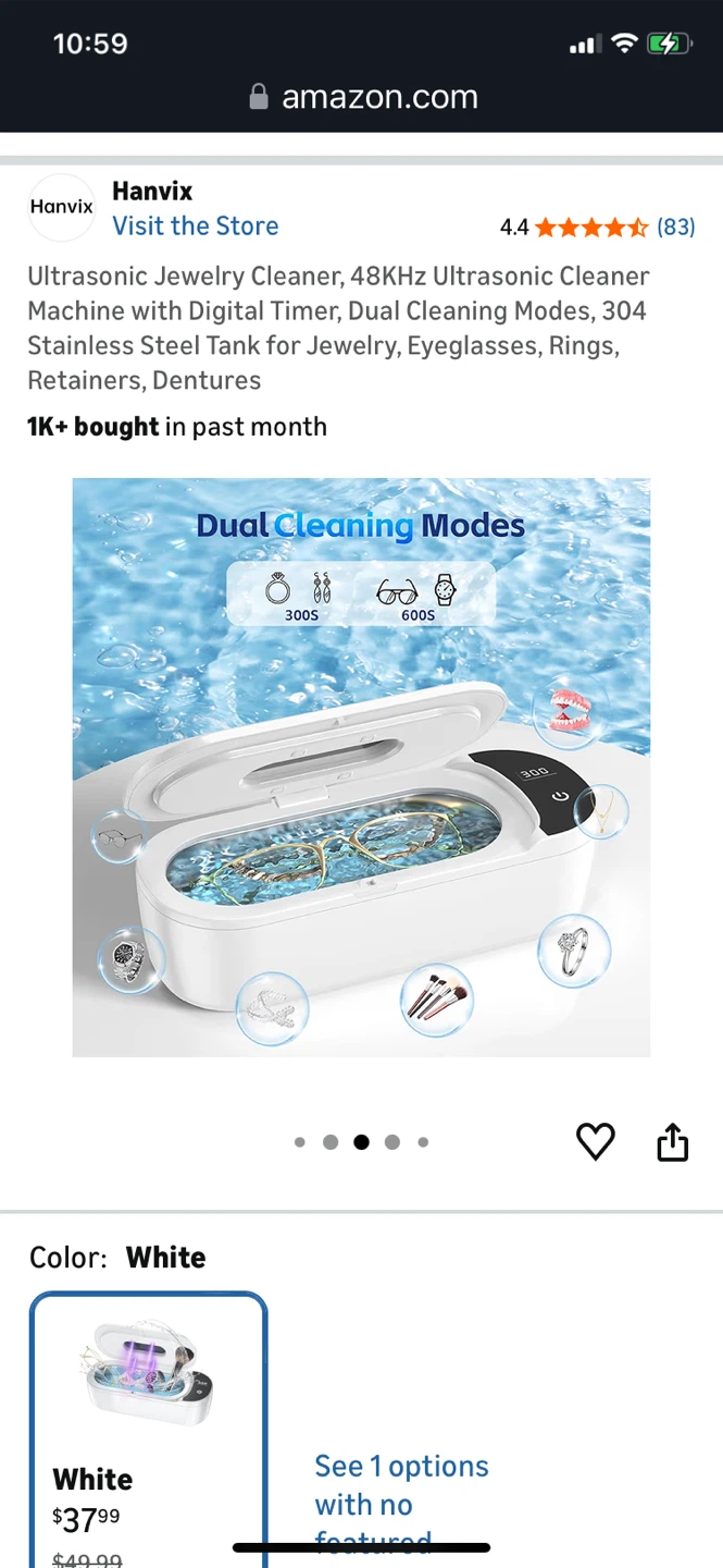 New Ultrasonic Jewelry Cleaner - White - photo 3