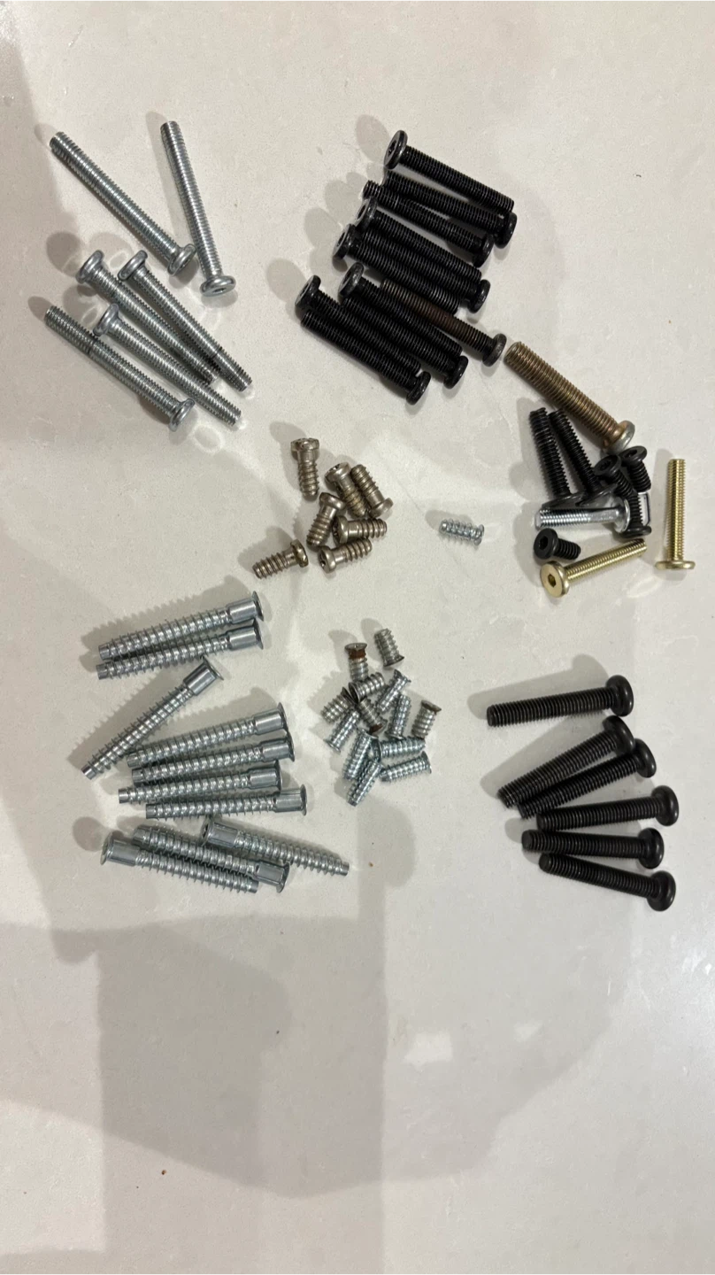 Assorted Screws - Silver, Black, and Brass