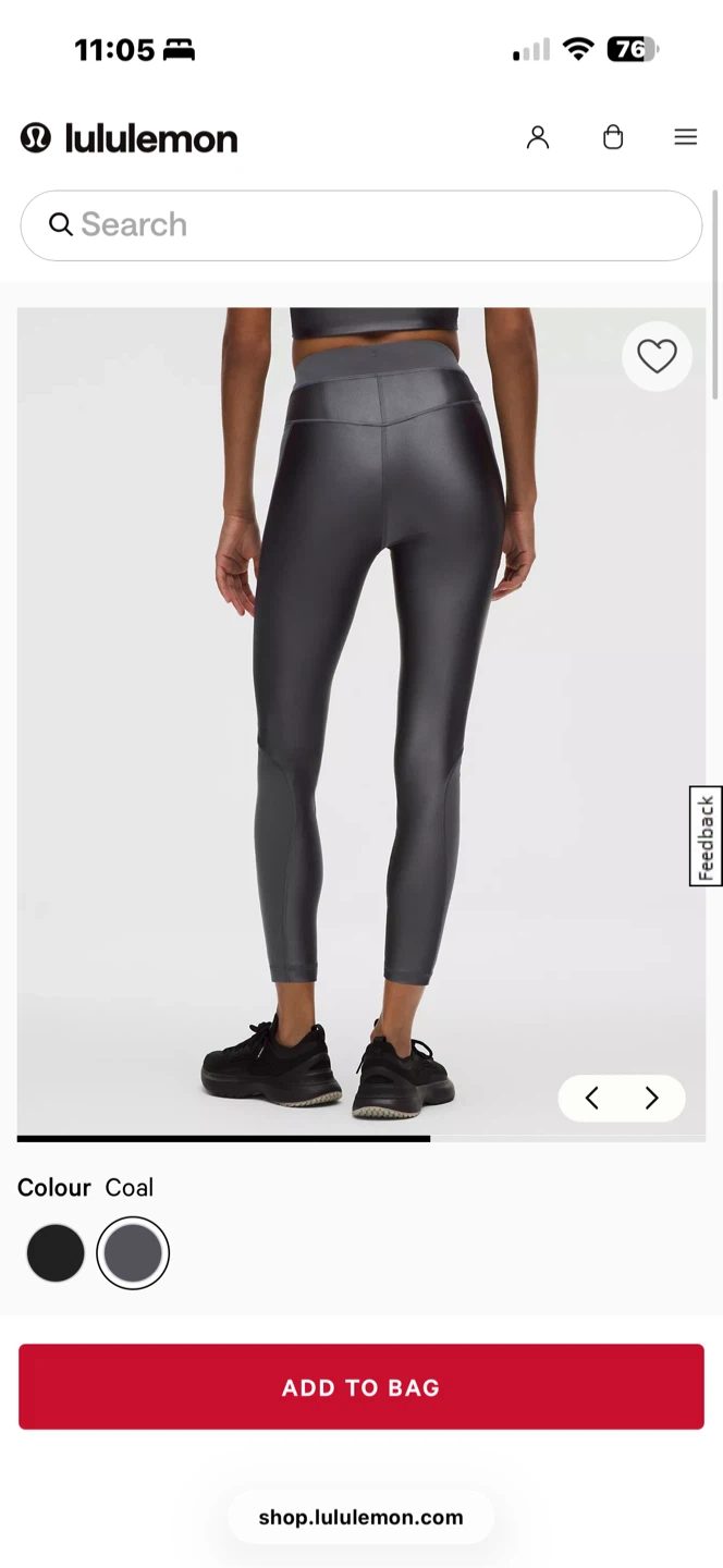 Lululemon Satin Shine Tank Coal Grey Leggings, SIZE 2 - photo 2