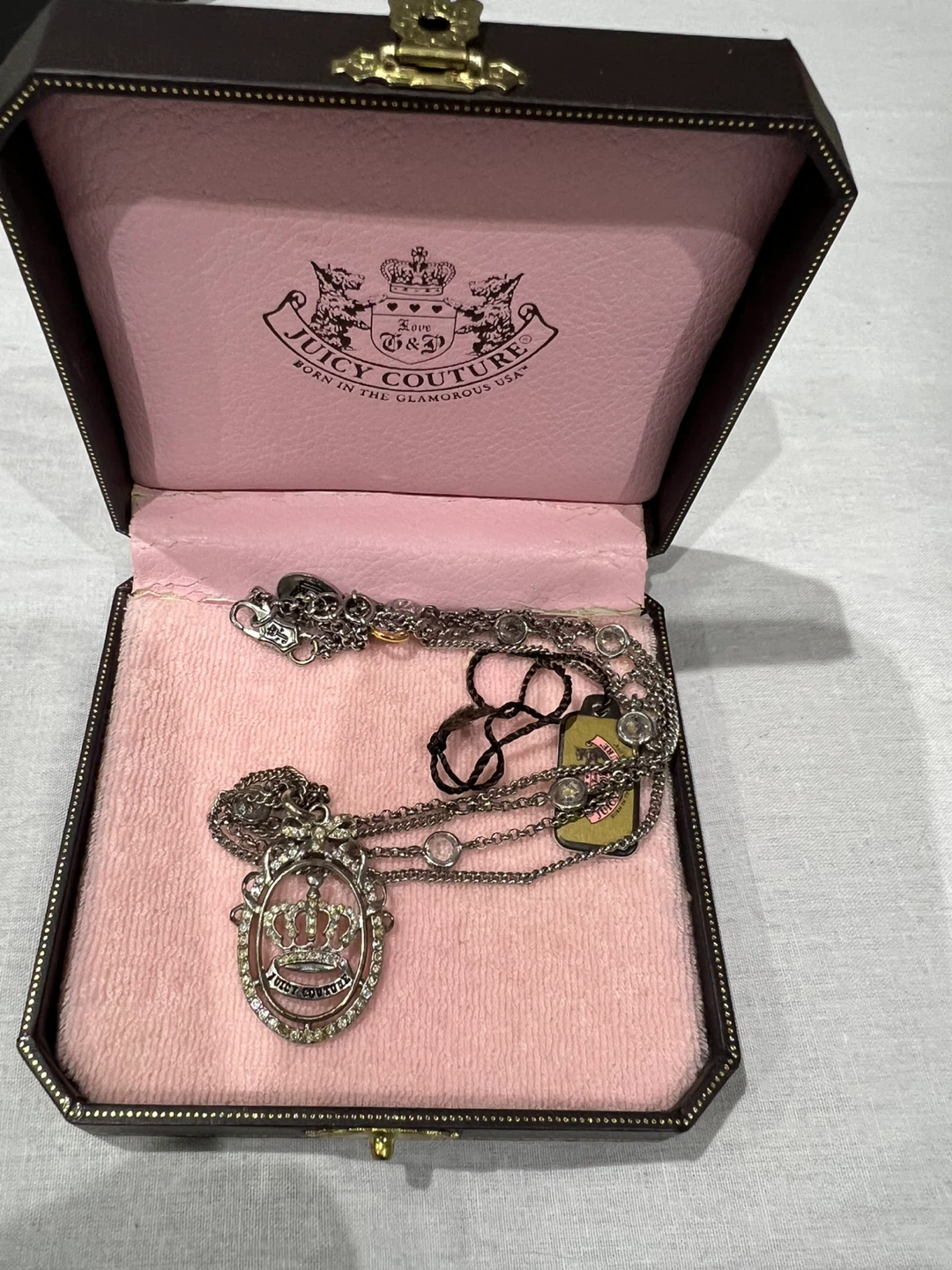 Juicy Couture Necklace with Crown Pendant