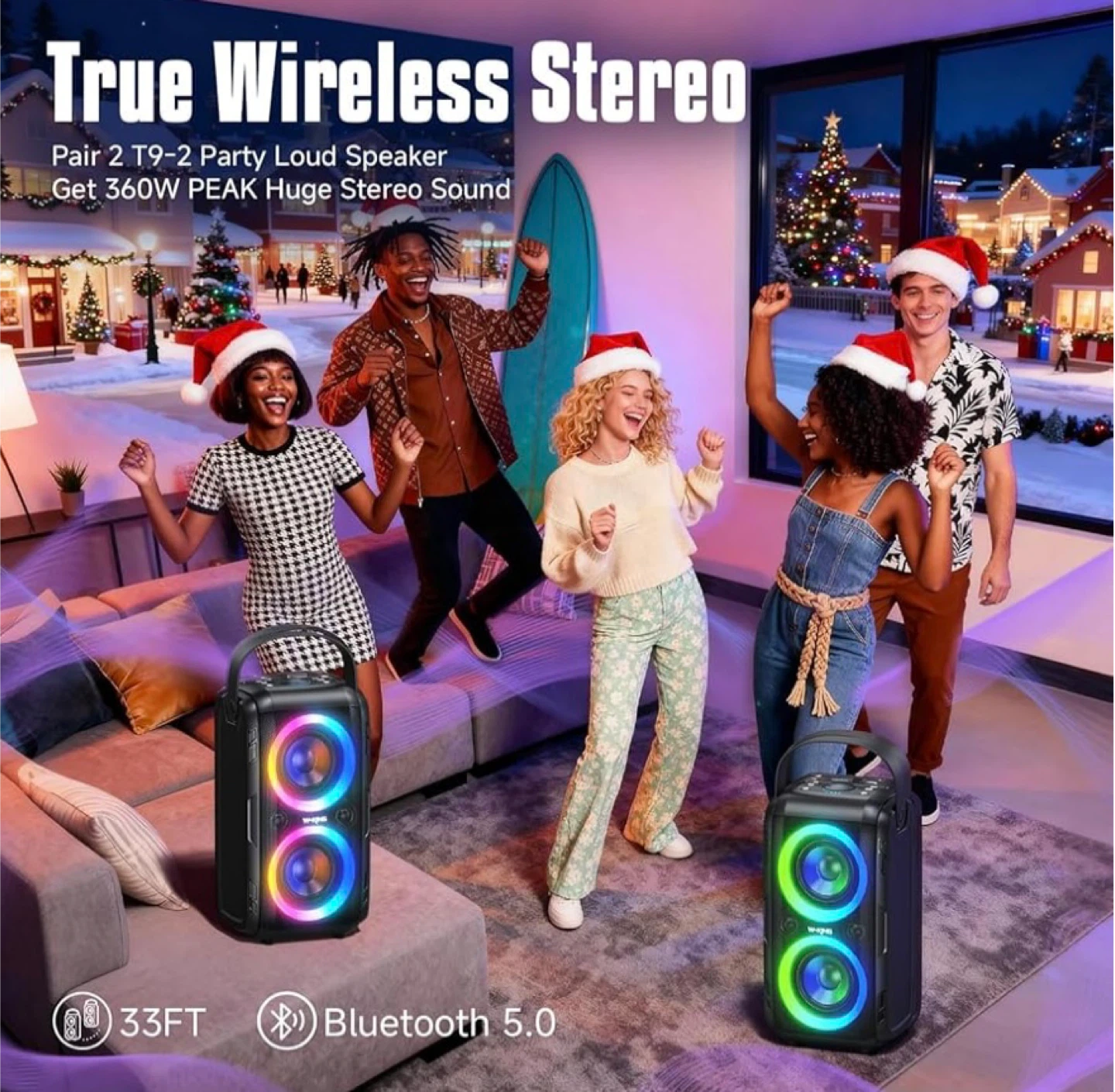 W-KING T9-2,Bluetooth Speaker Loud, 180W Peak Party - photo 4
