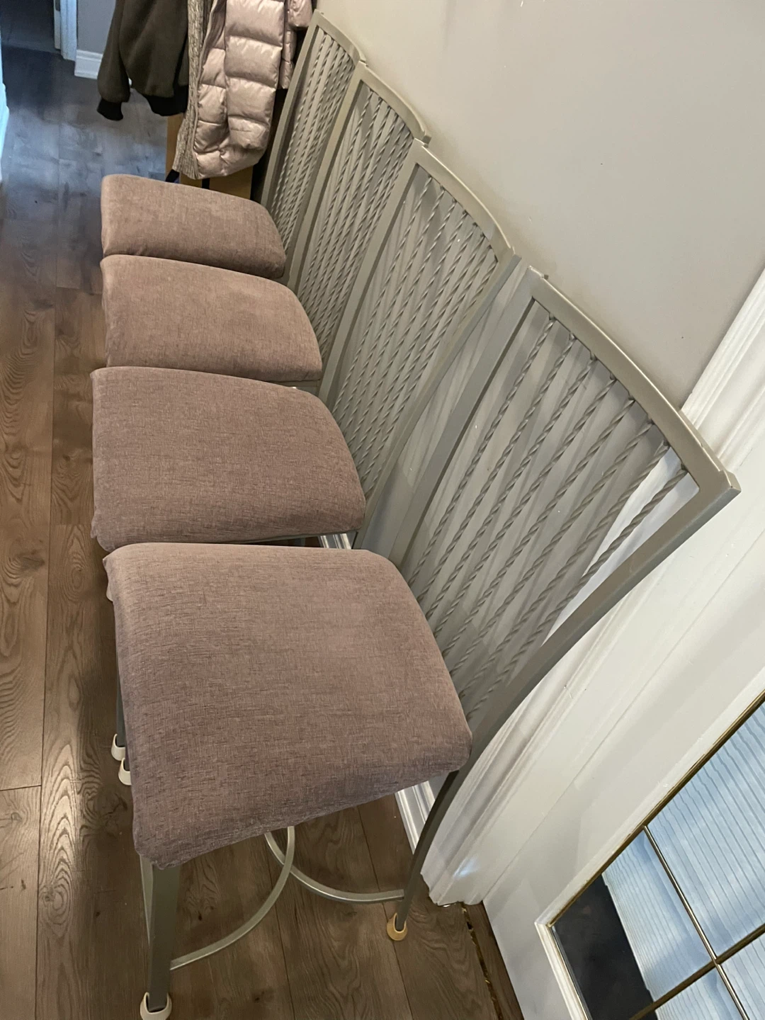 Set of 4 Grey Bar Stools $ 20 each