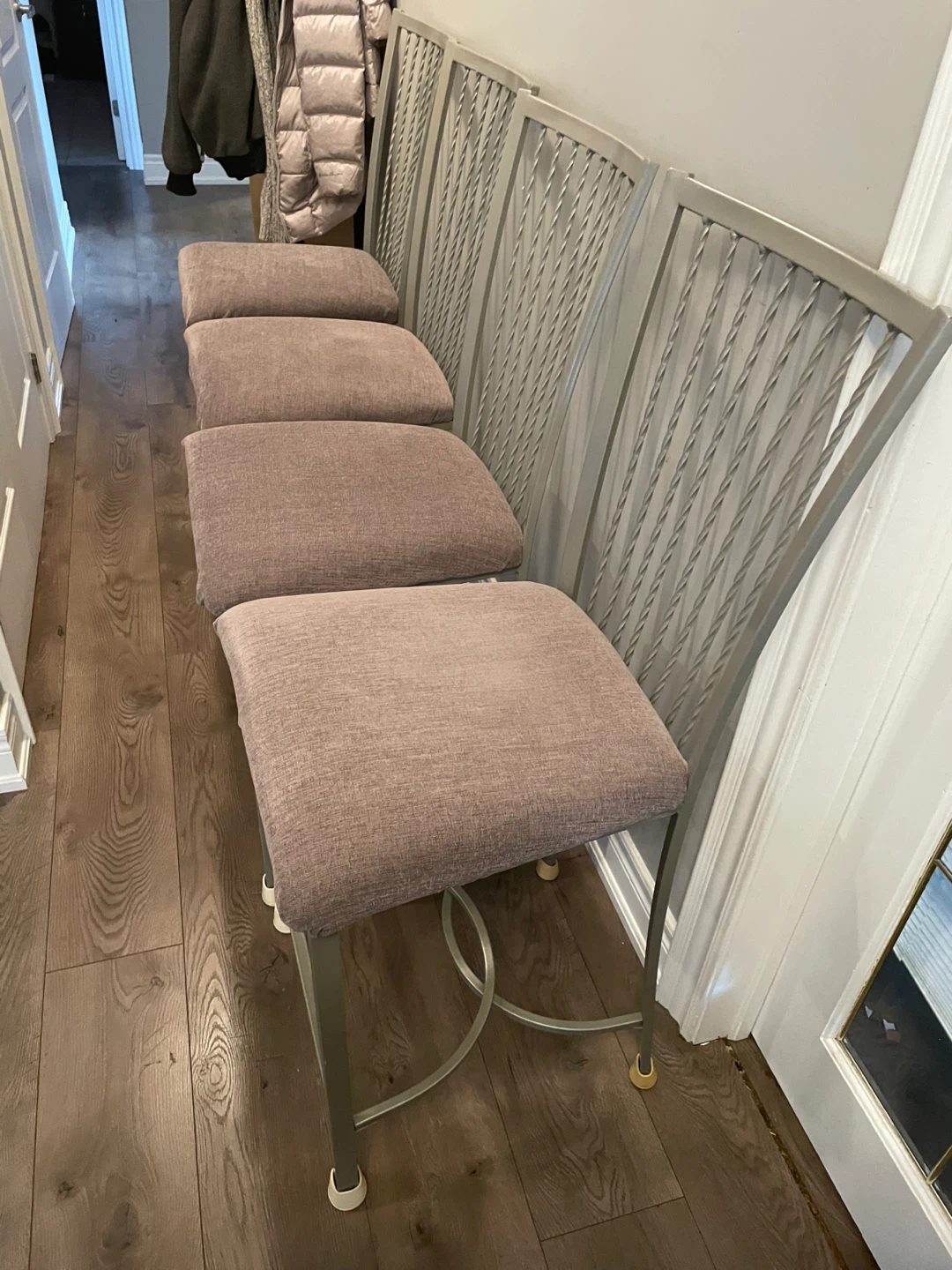 Set of 4 Grey Bar Stools $ 20 each - photo 2