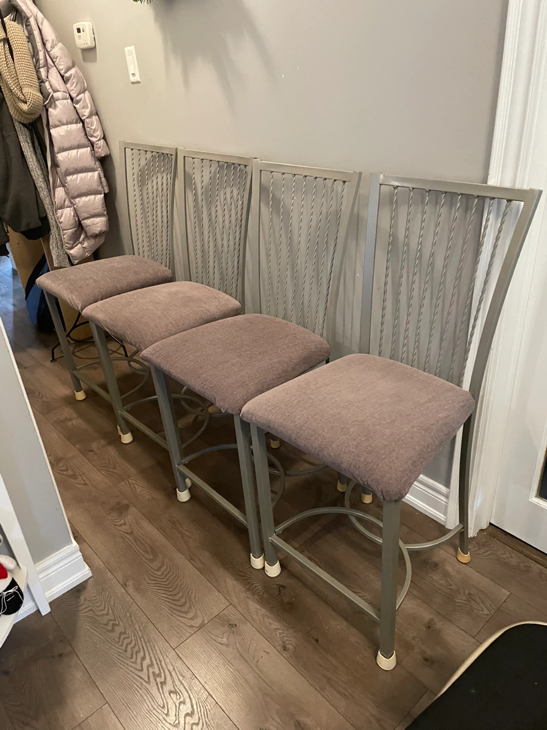 Set of 4 Grey Bar Stools $ 20 each - photo 3