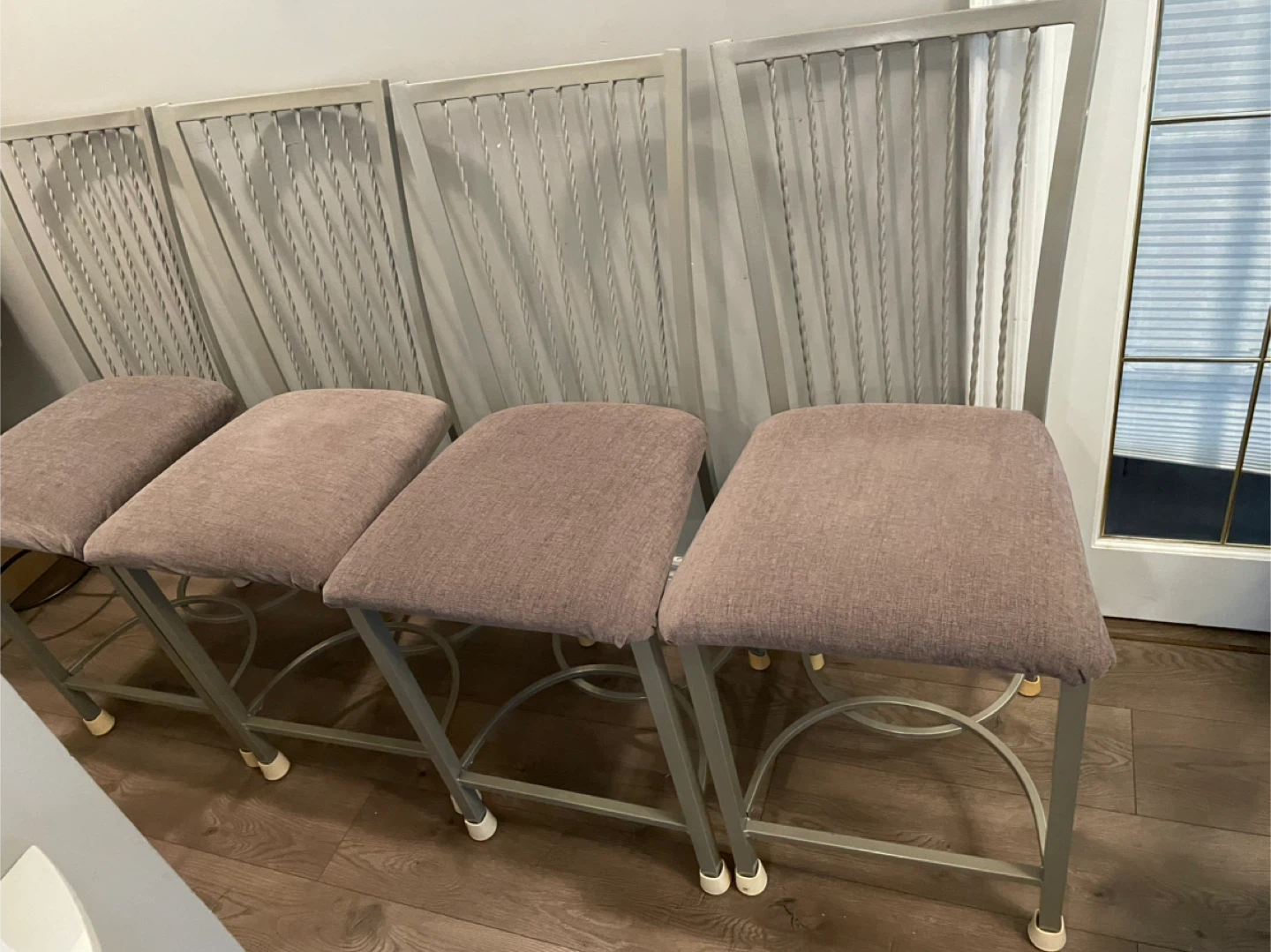 Set of 4 Grey Bar Stools $ 20 each - photo 4