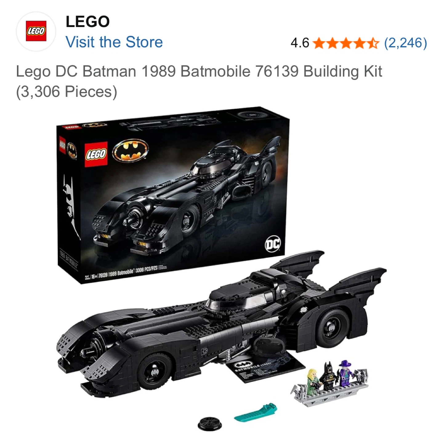 Brand New RARE LEGO DC Batman 1989 Batmobile 76139 Building Kit - photo 2