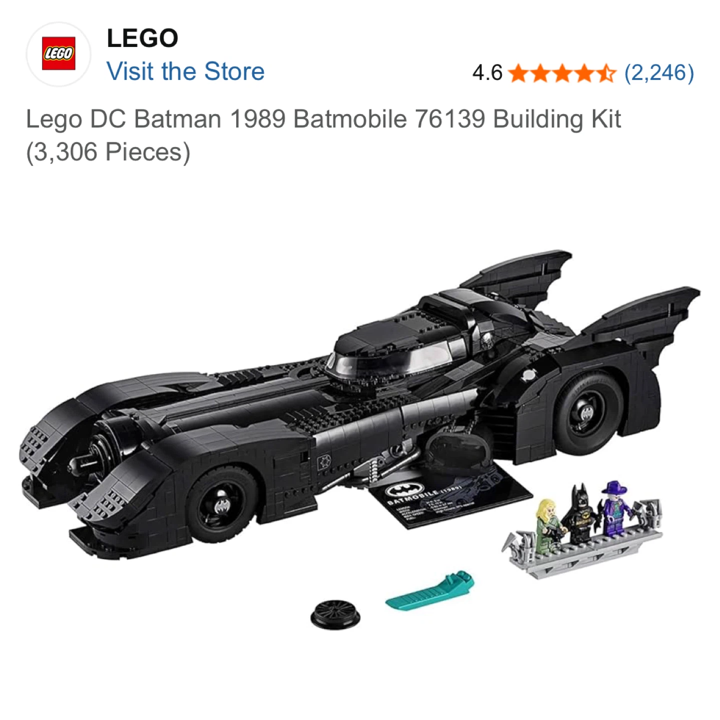 Brand New RARE LEGO DC Batman 1989 Batmobile 76139 Building Kit - photo 3