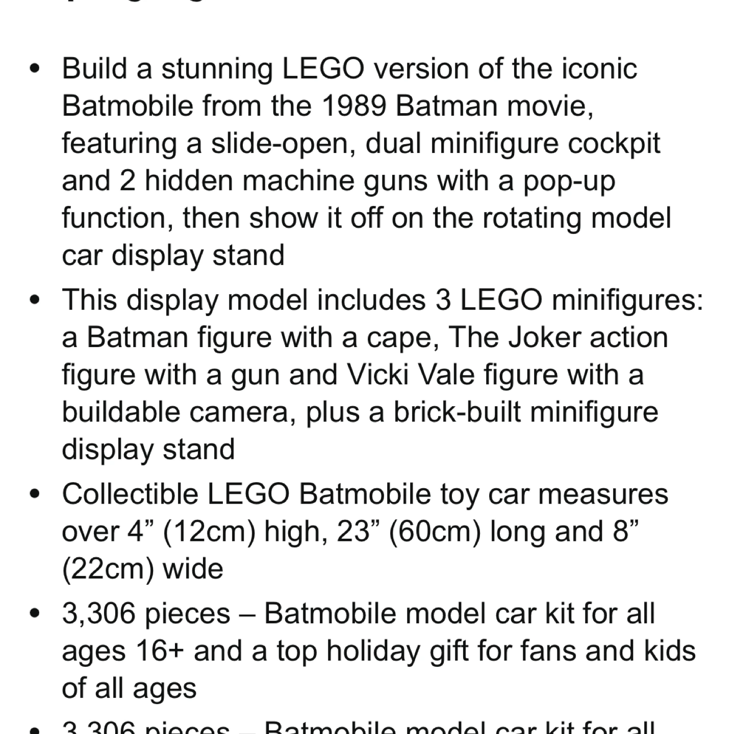 Brand New RARE LEGO DC Batman 1989 Batmobile 76139 Building Kit - photo 4
