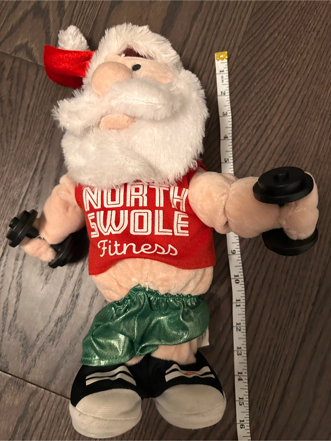 North Pole Fitness Santa Plush - Plays music