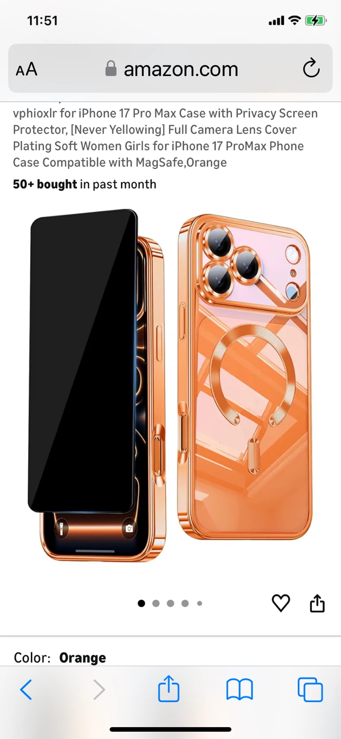 vphioxlr iPhone 17 Pro Max Case - Orange