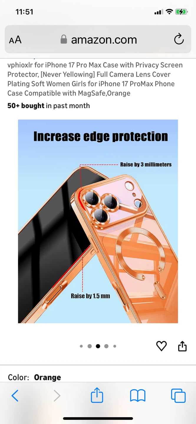 vphioxlr iPhone 17 Pro Max Case - Orange - photo 3