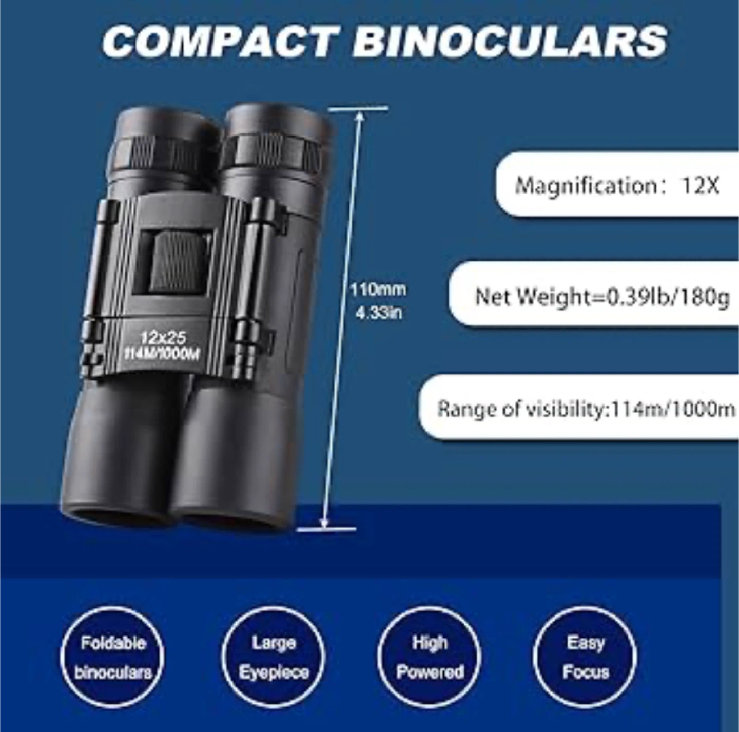 Compact Binoculars 12x25 - NEW - photo 4
