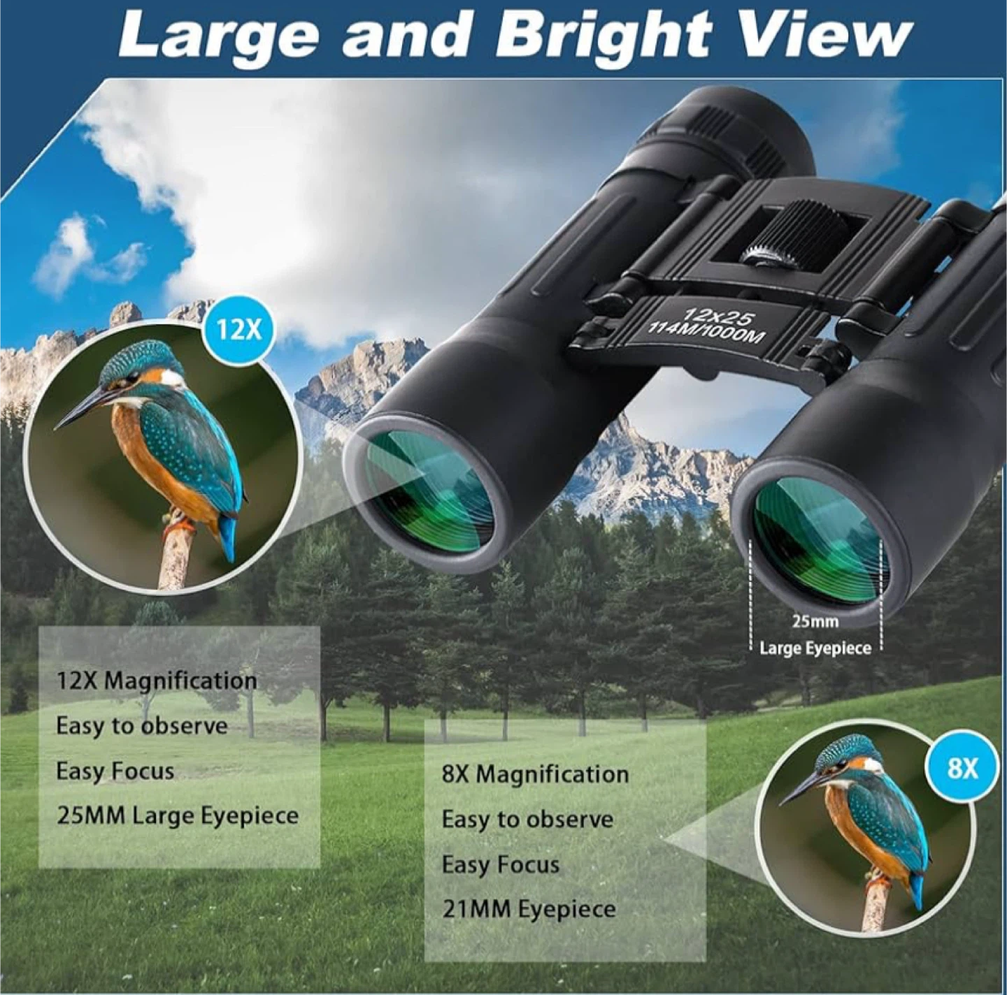 Compact Binoculars 12x25 - NEW - photo 5