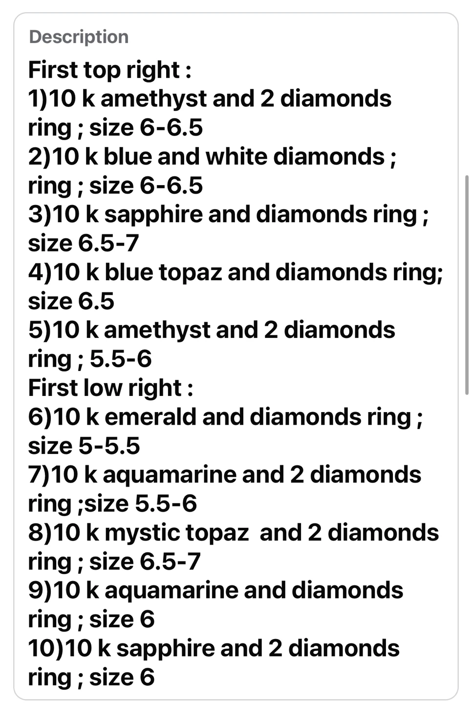 10 k rings -210 dollars each - photo 3