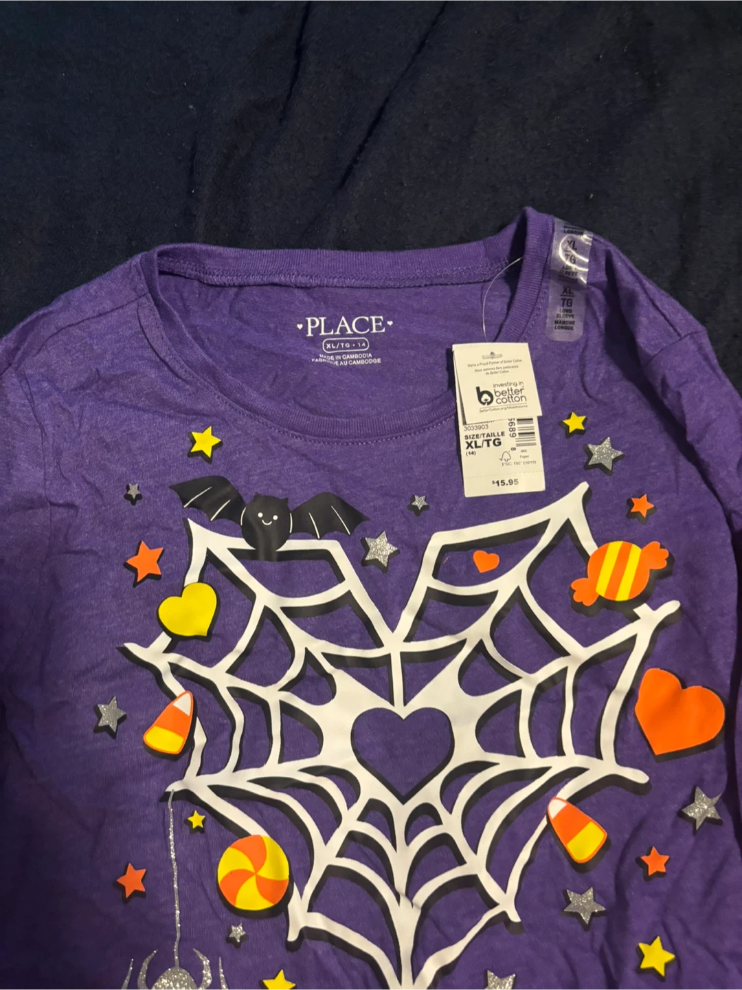 Children's Place Halloween Shirt Purple XL (14) - photo 2