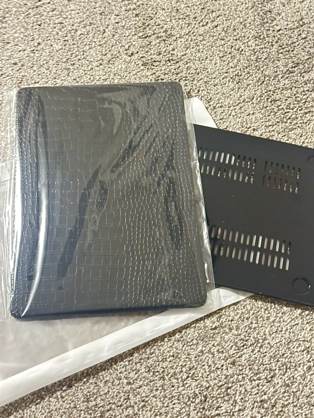 New Black Croc Leather Case for Macbook Air 15
